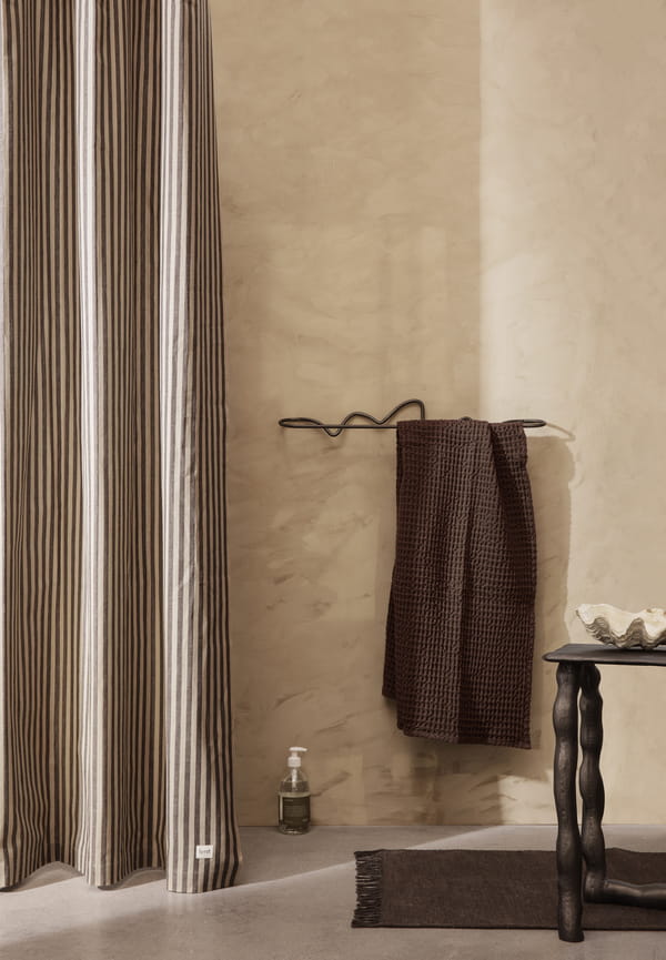 CHAMBRAY Shower Curtain Gray with Beige