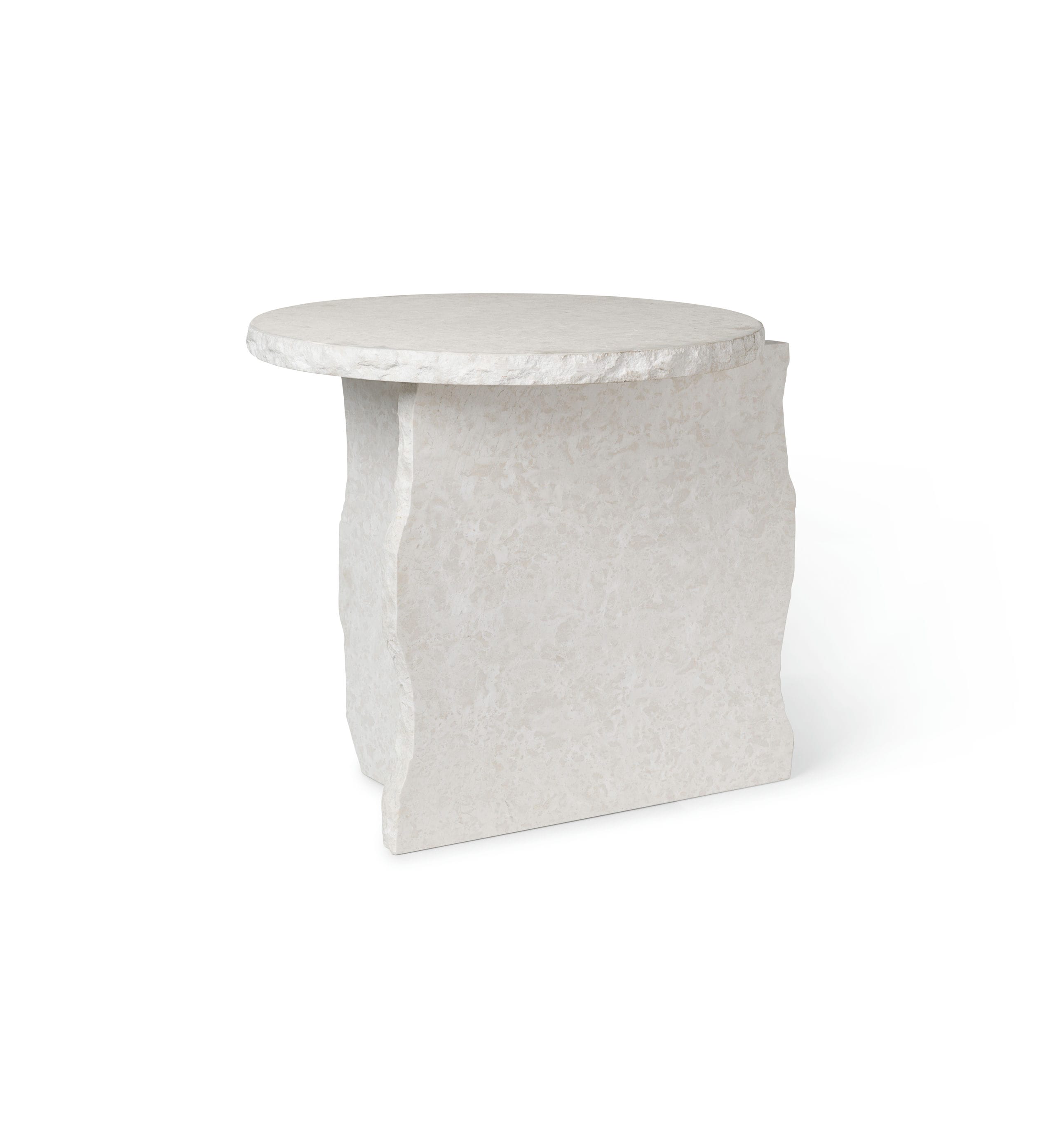 Side table mineral white marble