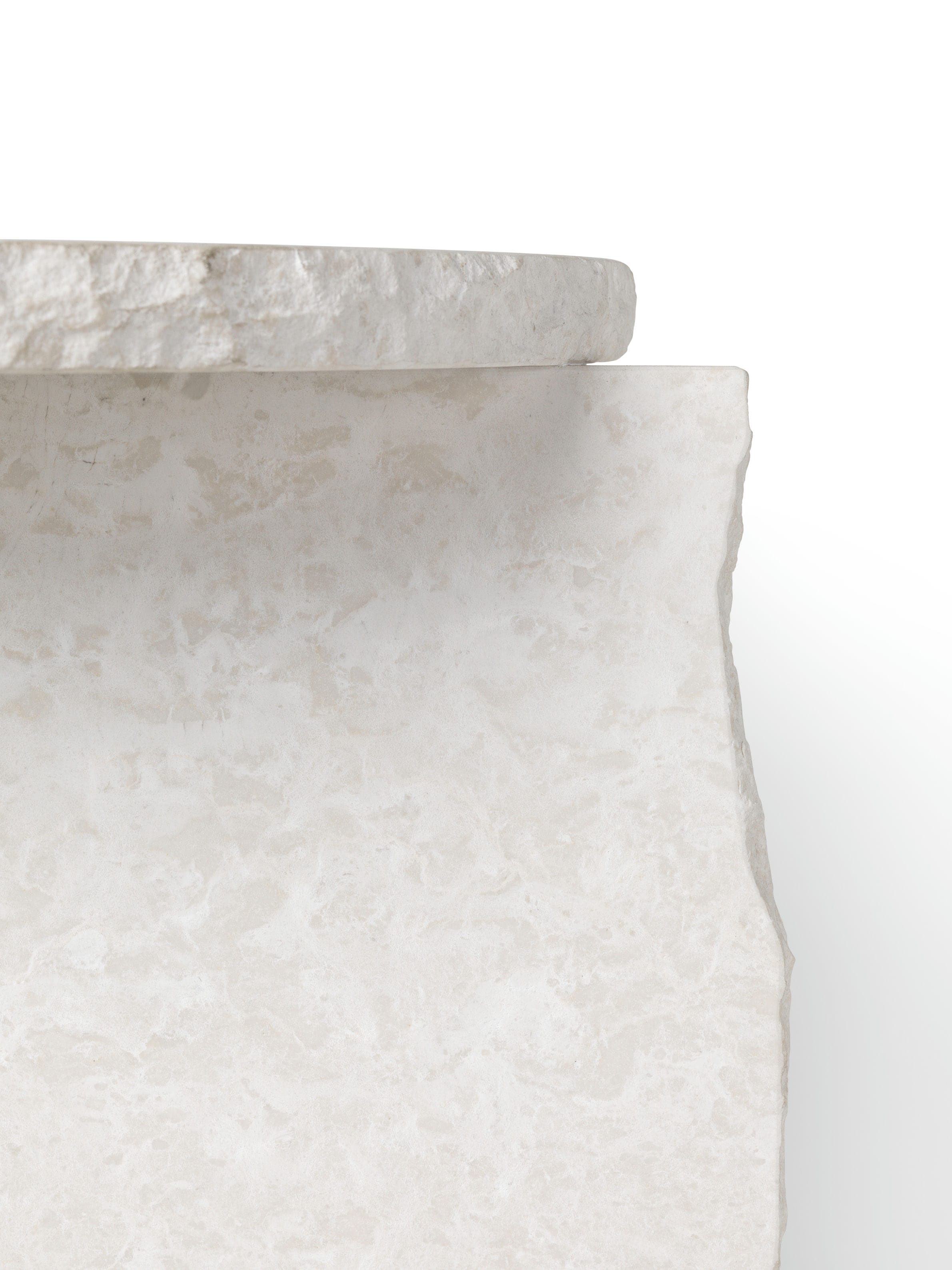 Side table mineral white marble