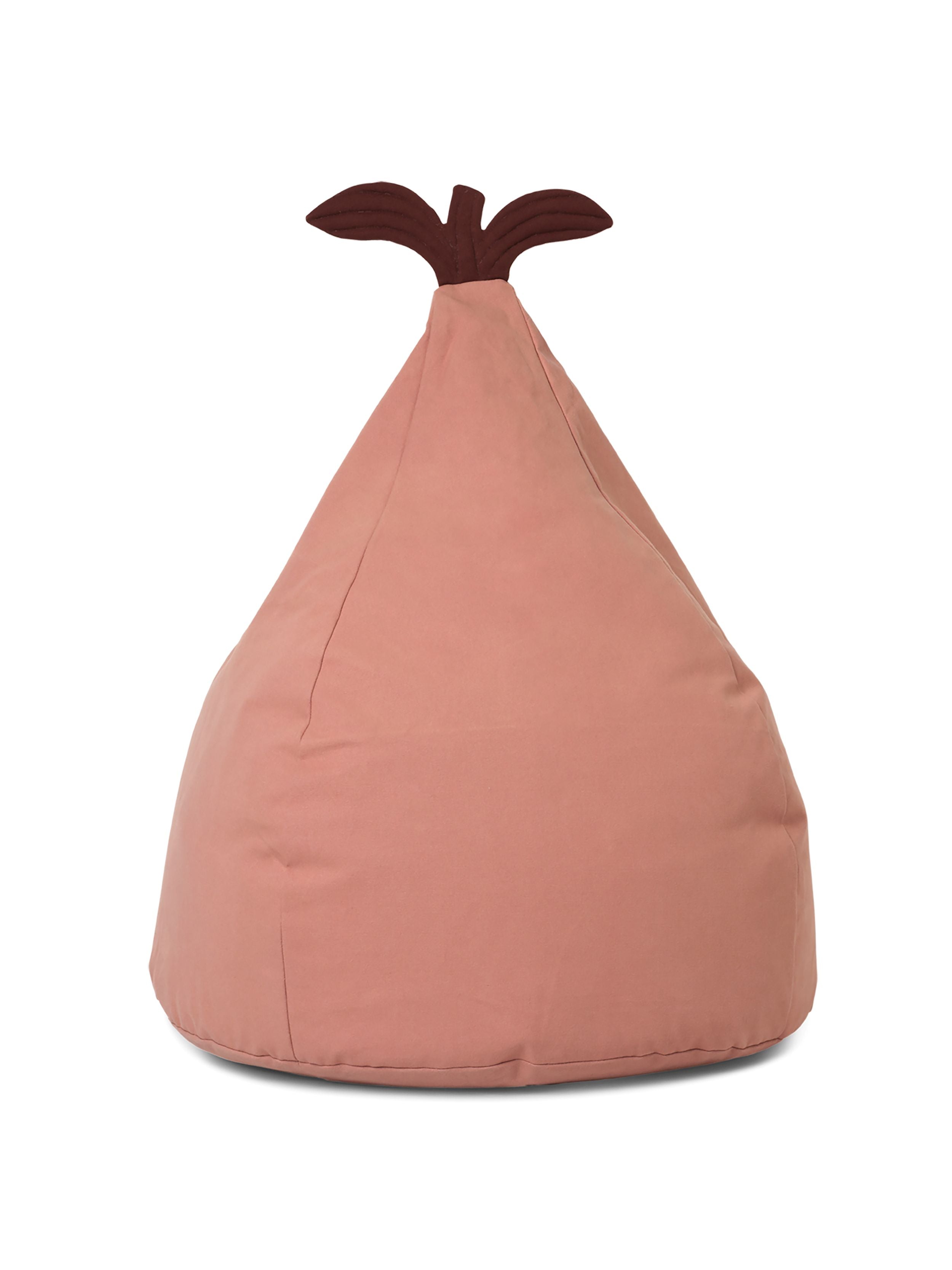 PEAR pouf in light pink with brown