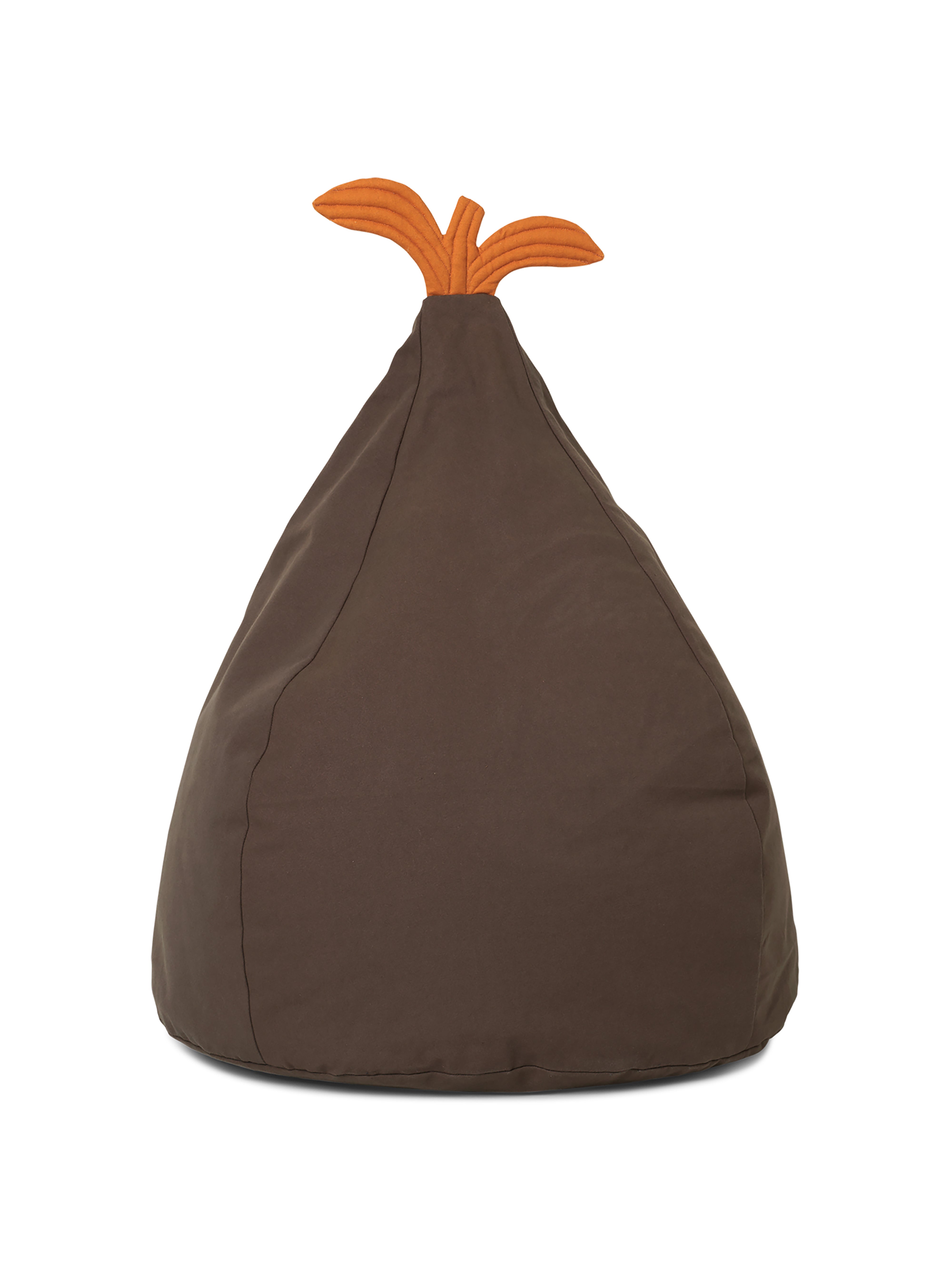 PEAR pouf in dark green with orange