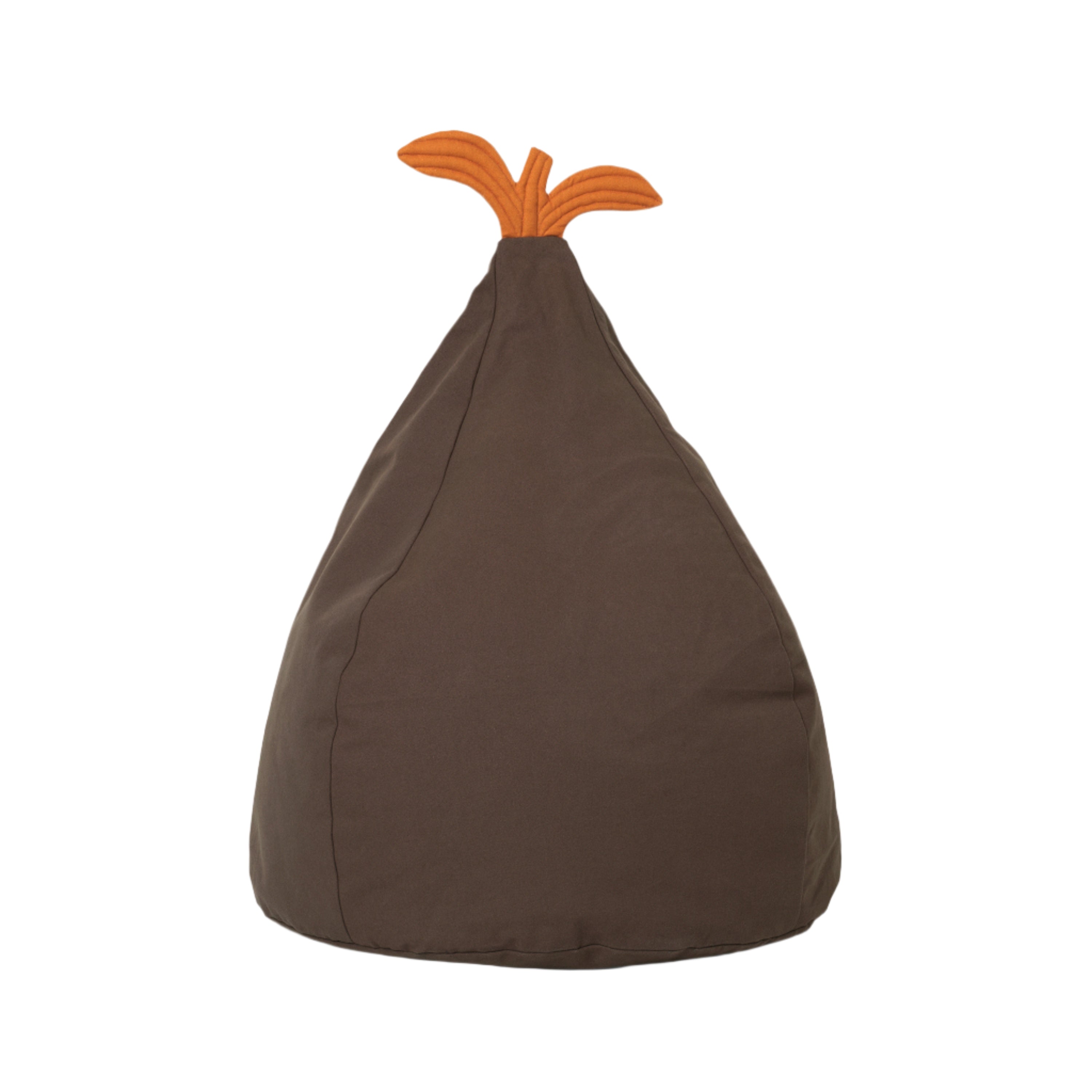 PEAR pouf in dark green with orange