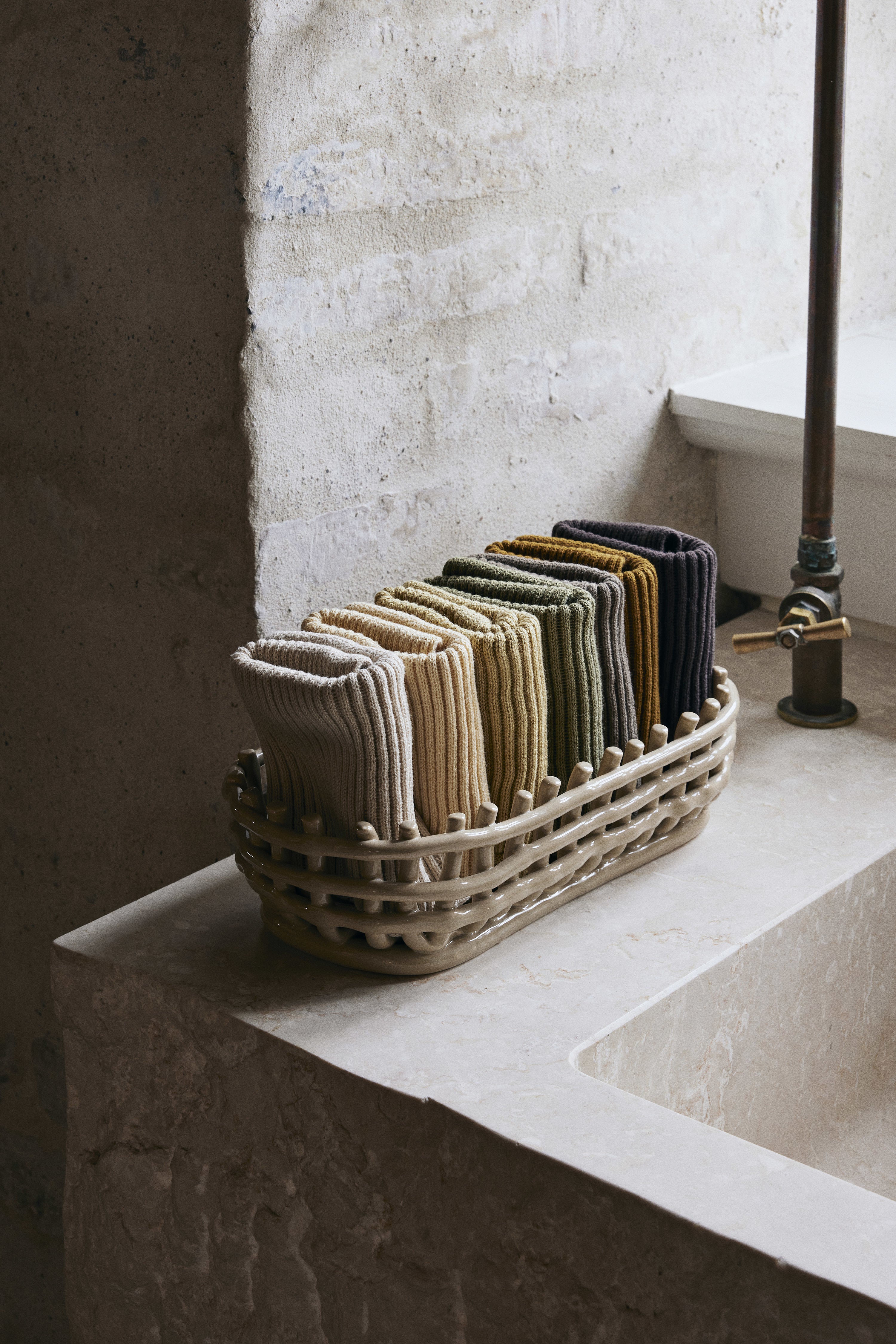 KERAMIKKORB OVAL beige 