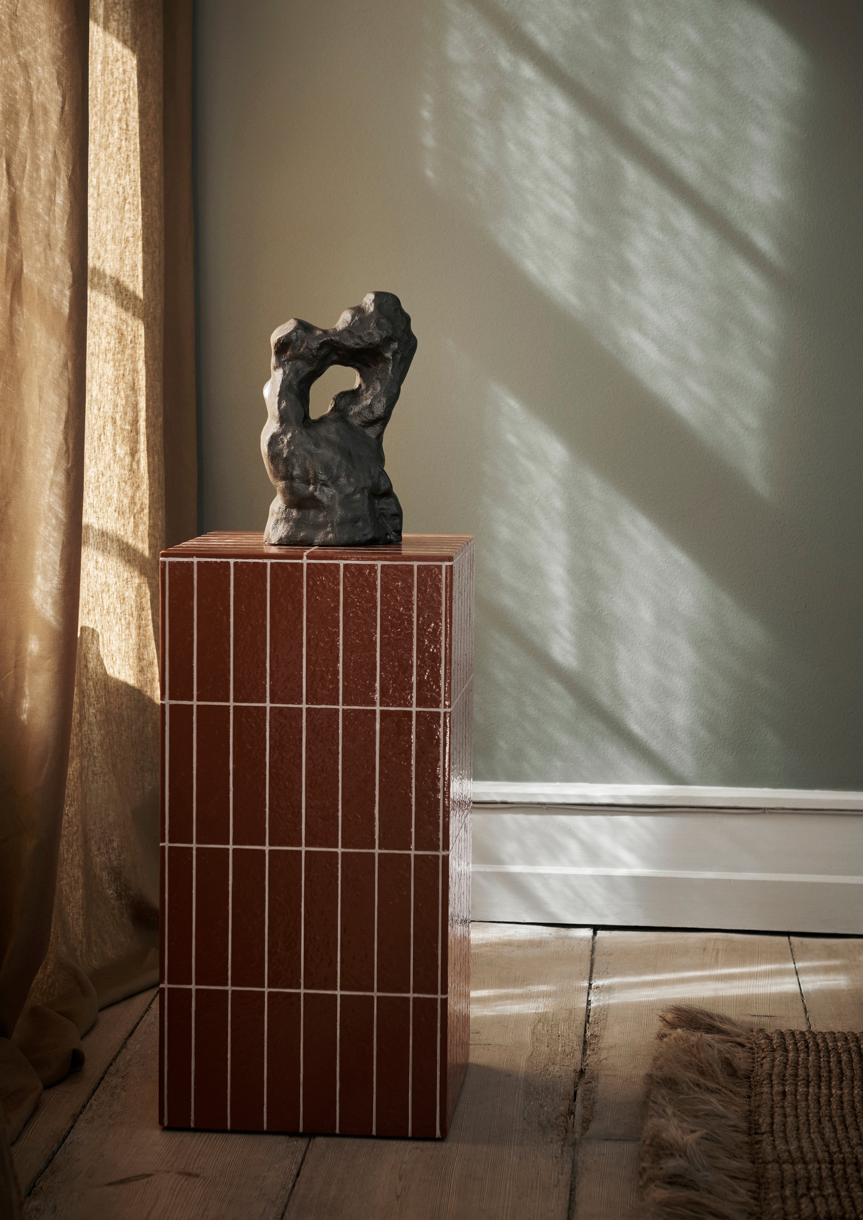 PILLAR PEDESTAL Beistelltisch brauner Beton 