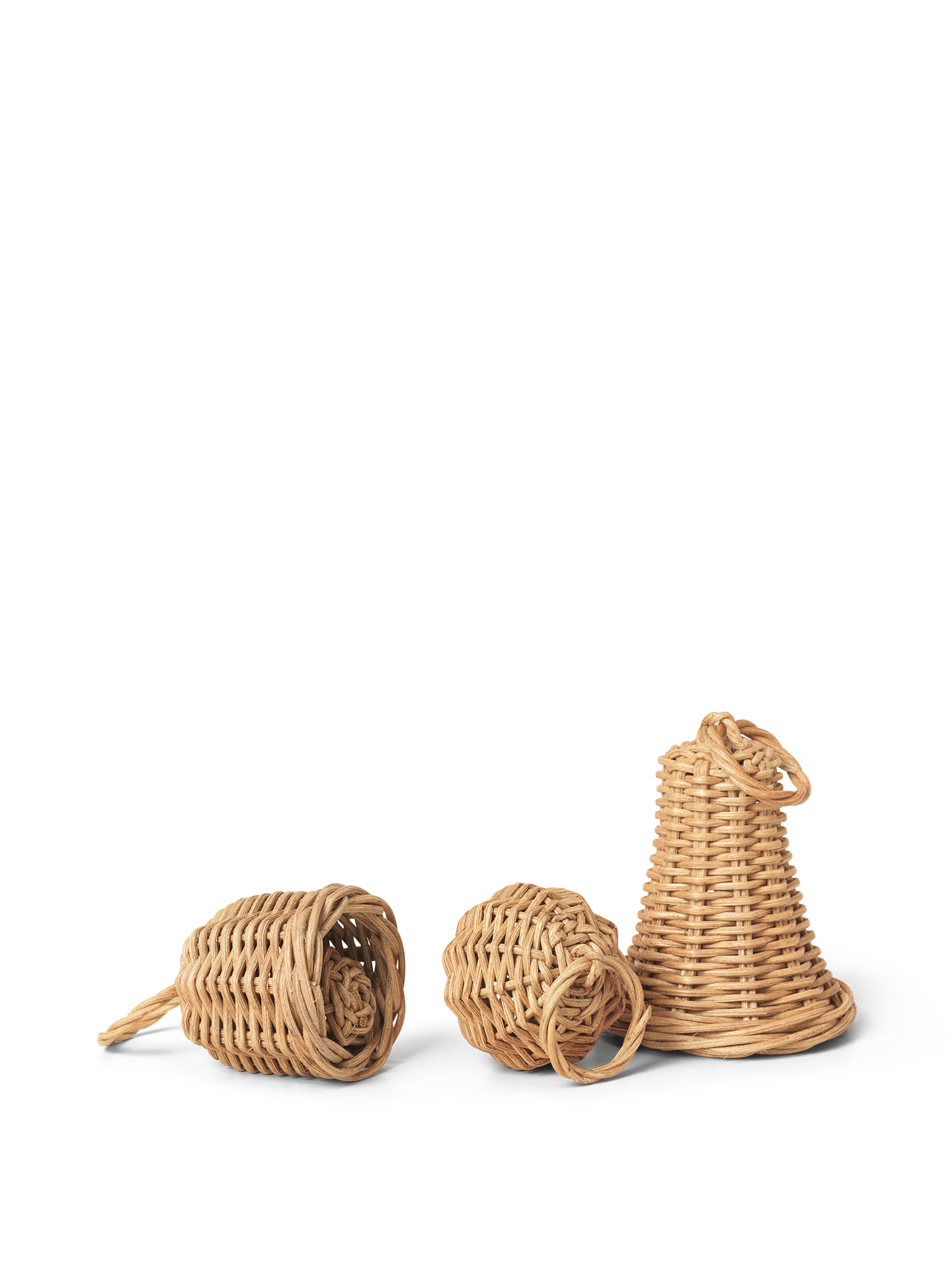 Set von BELL Rattan-Glaskugeln