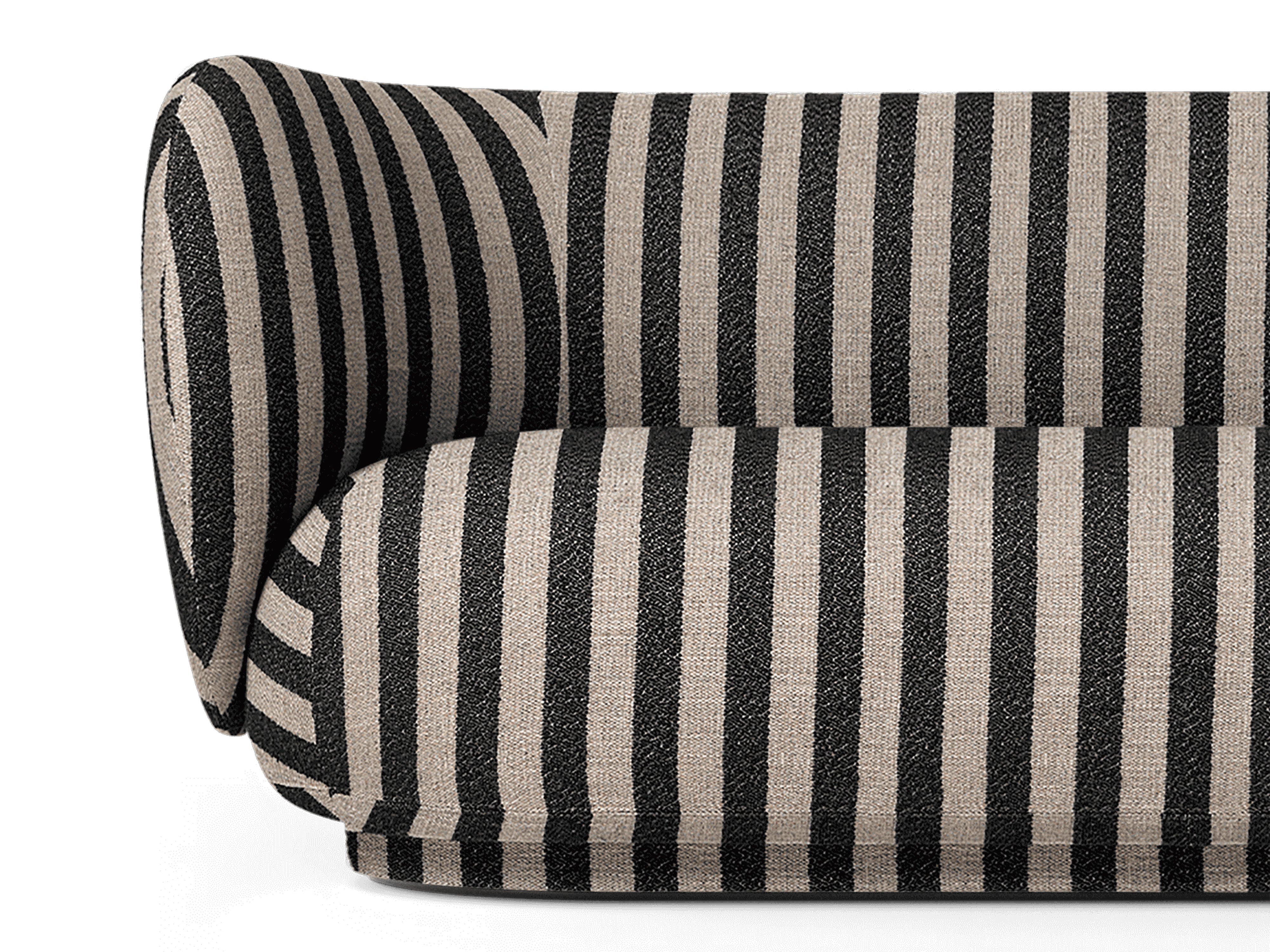 Sofa 3-sitzig RICO Louisiana schwarz mit sandfarbenem Bezug