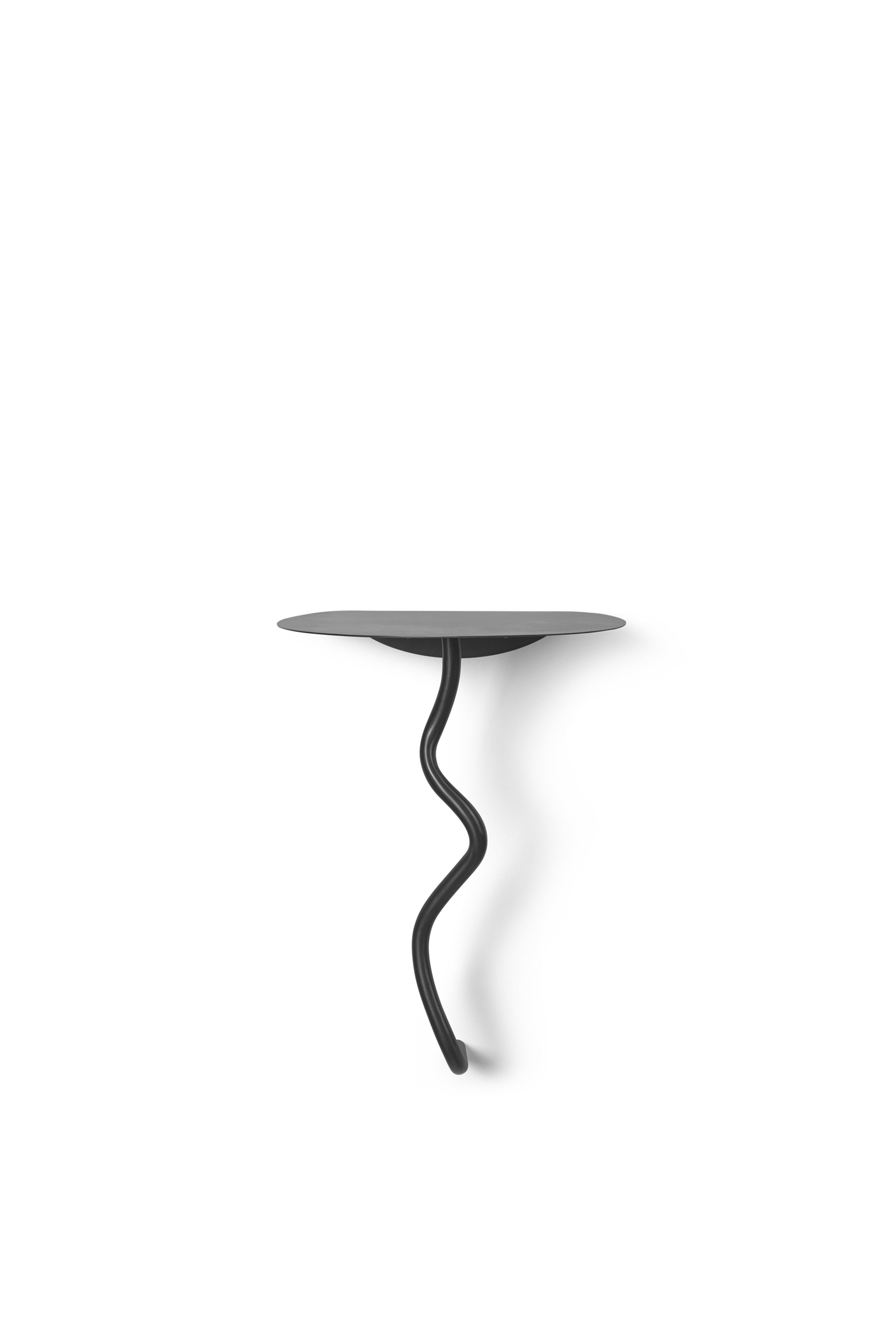Curvature wall table black brass