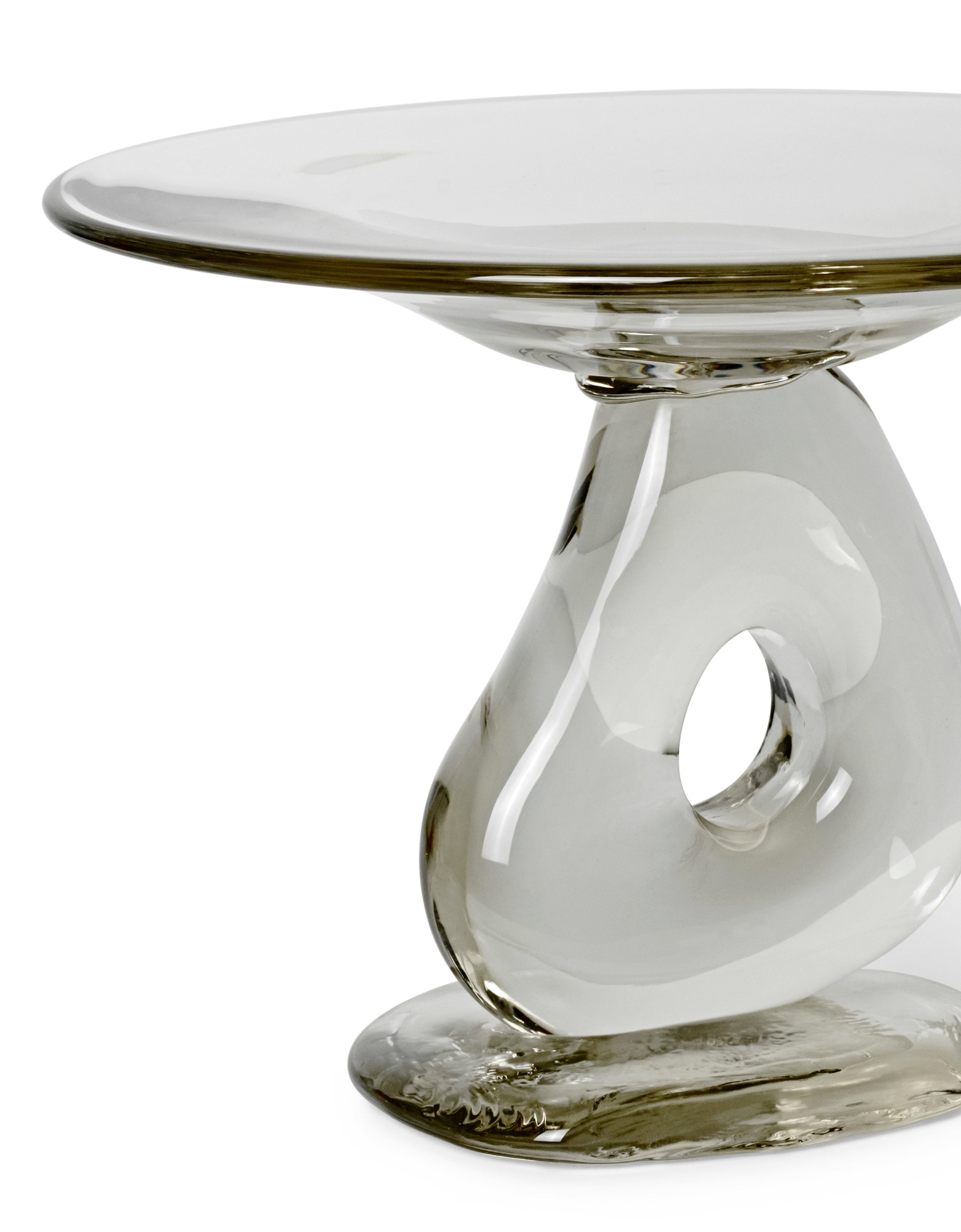 DAMO GLASS CENTREPIECE Platte aus geblasenem Glas 