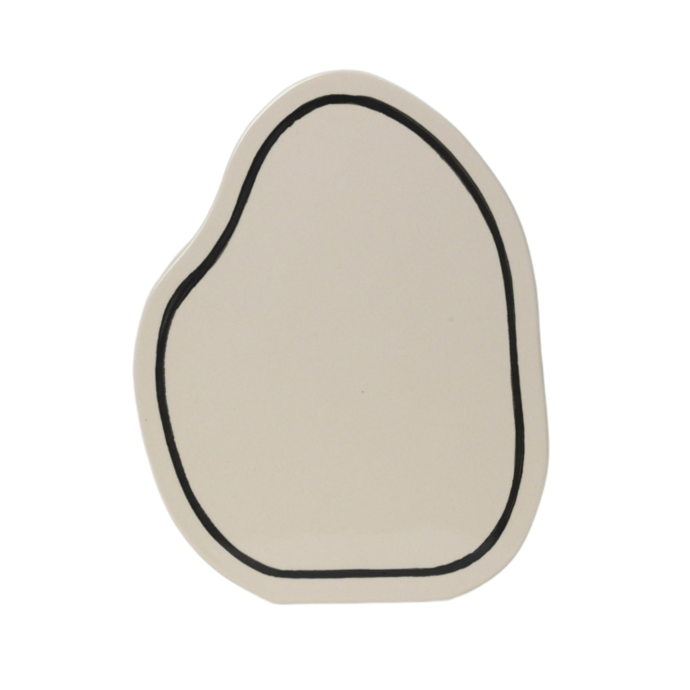 PASTE VASE ROUNDED Vase cremeweiß mit schwarzem Muster