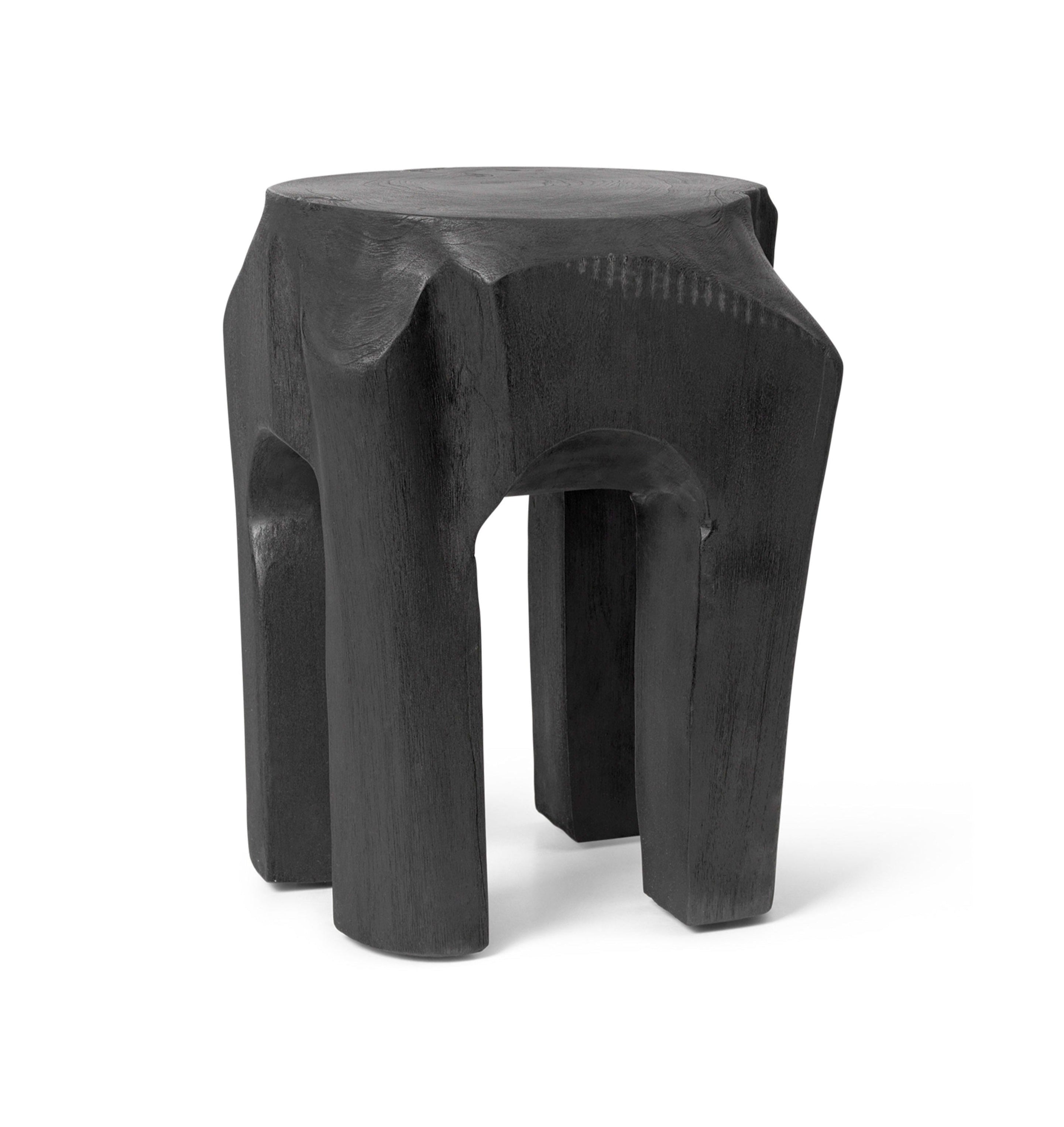 ROOT Hocker schwarze Teakholzwurzeln