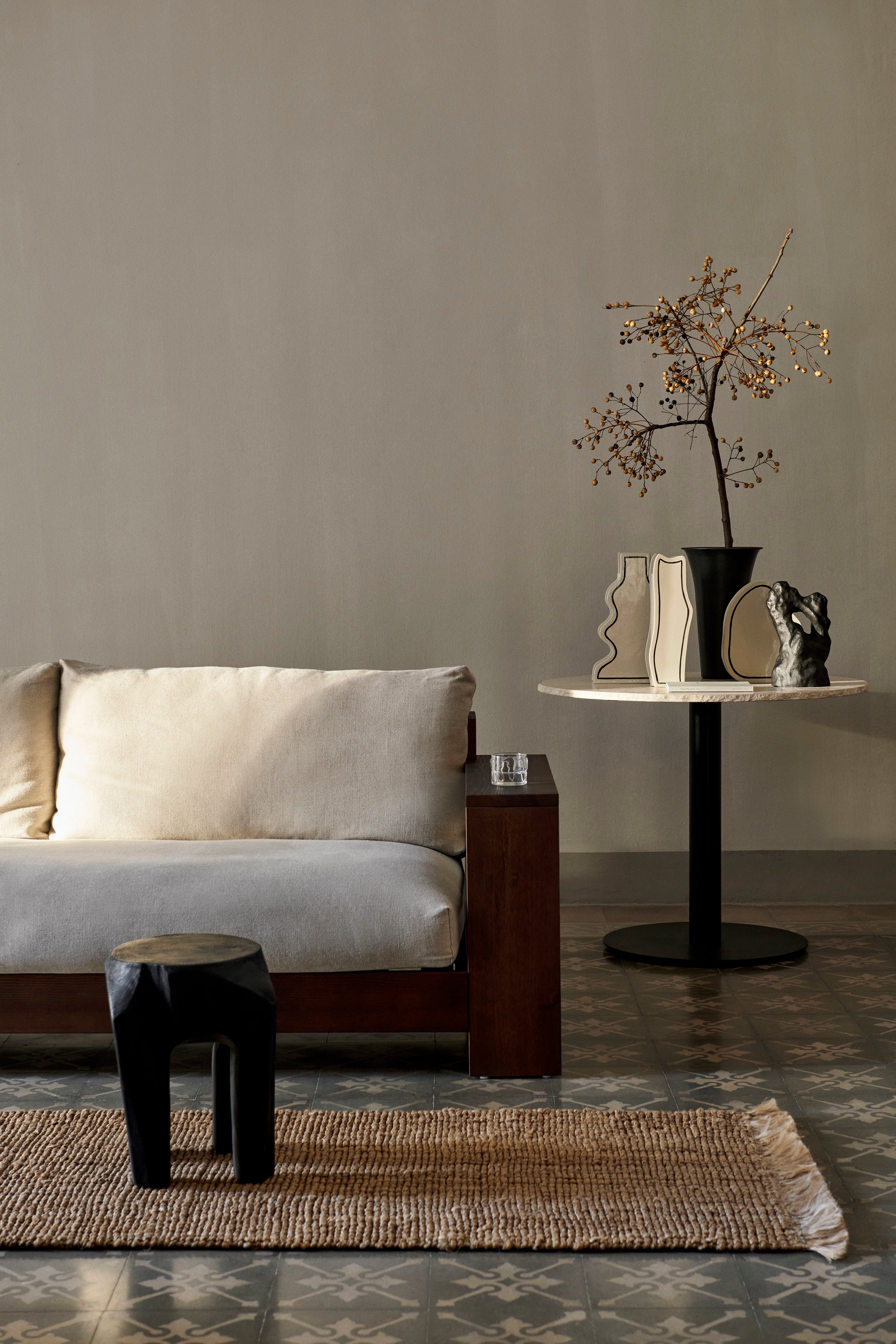 ROOT stool with black teak tree roots