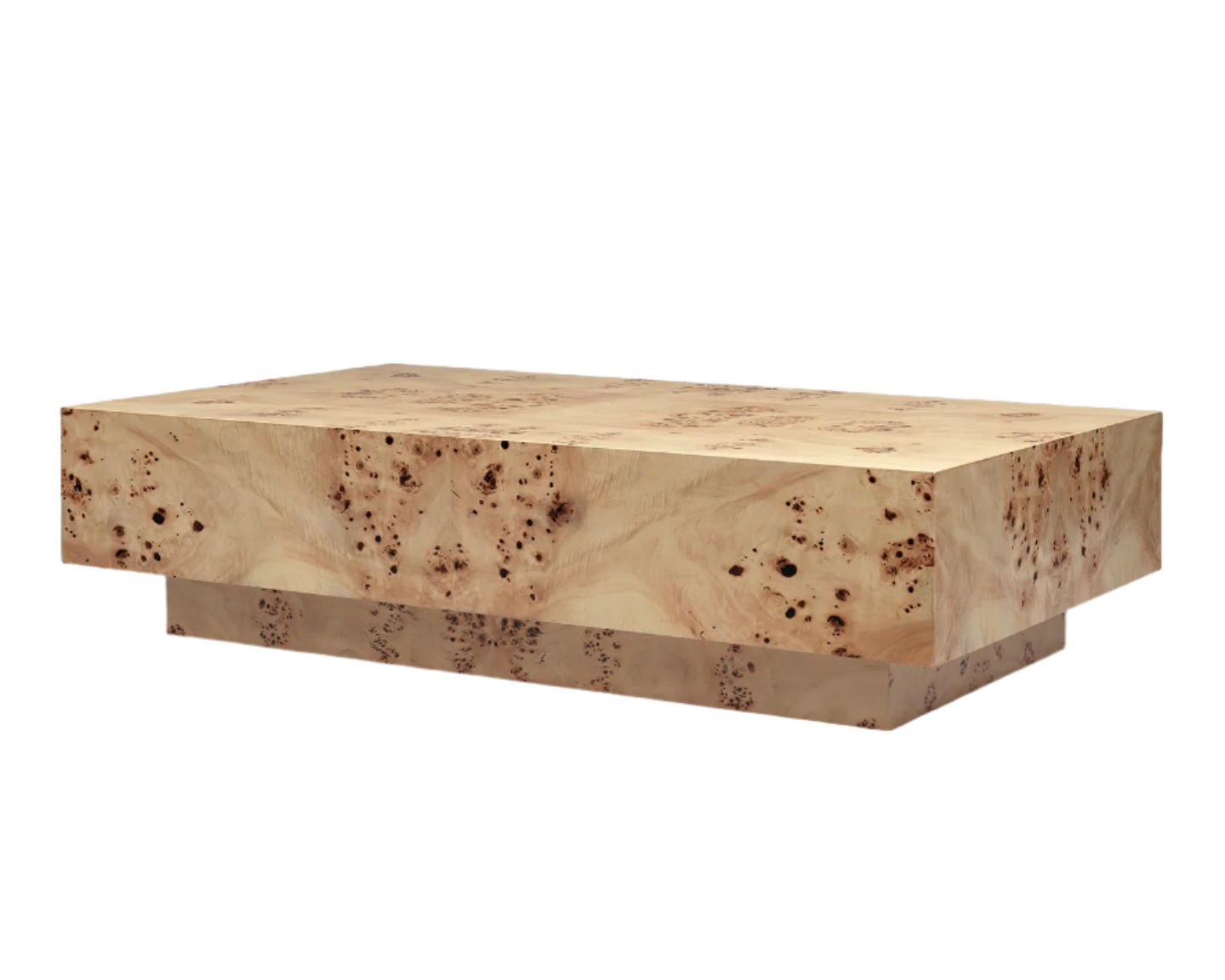 BURL veneer coffee table with poplar burl