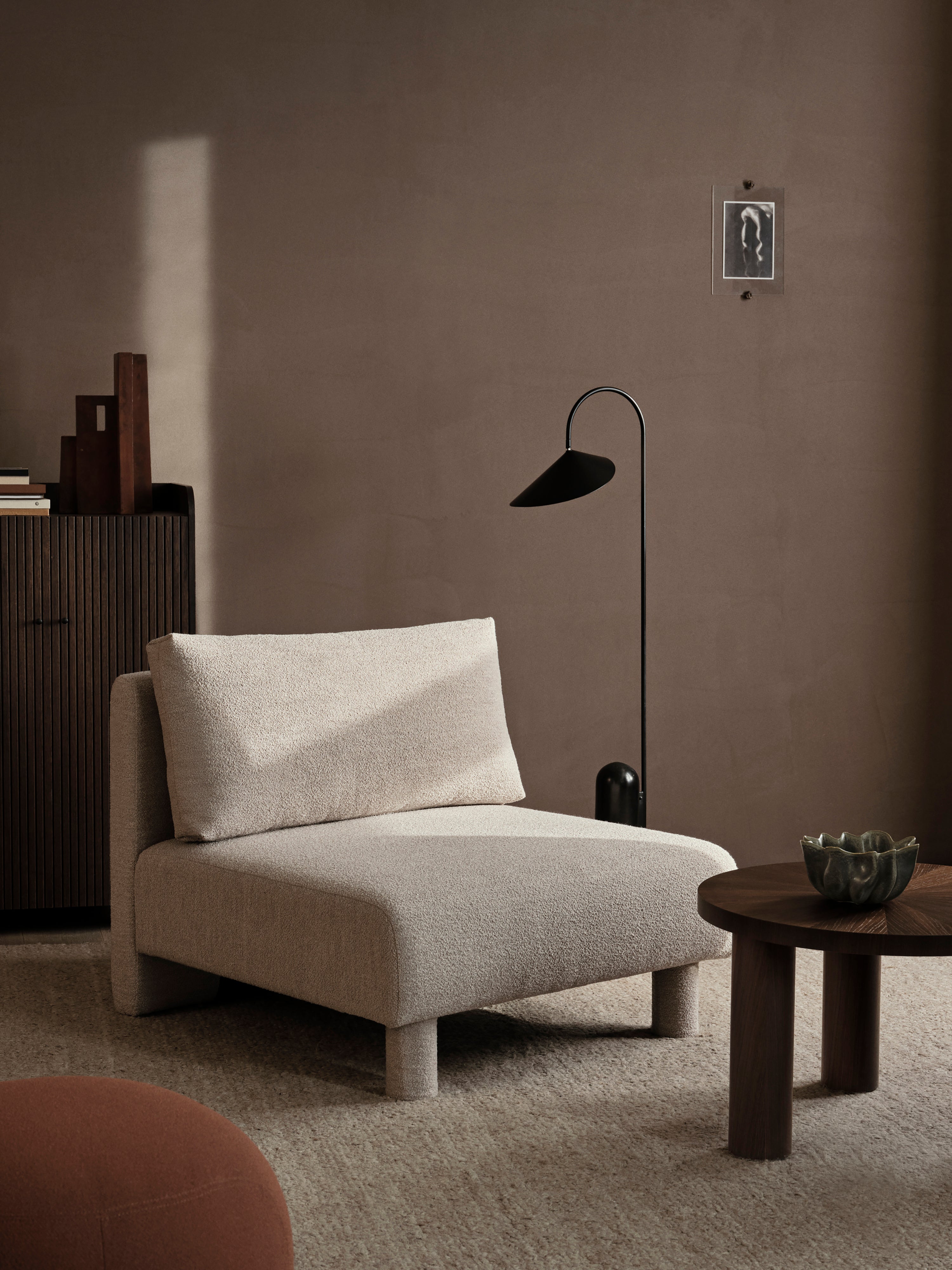 Dase Modulare Sofa - Bouclés mittleres Element gebrochen weiß