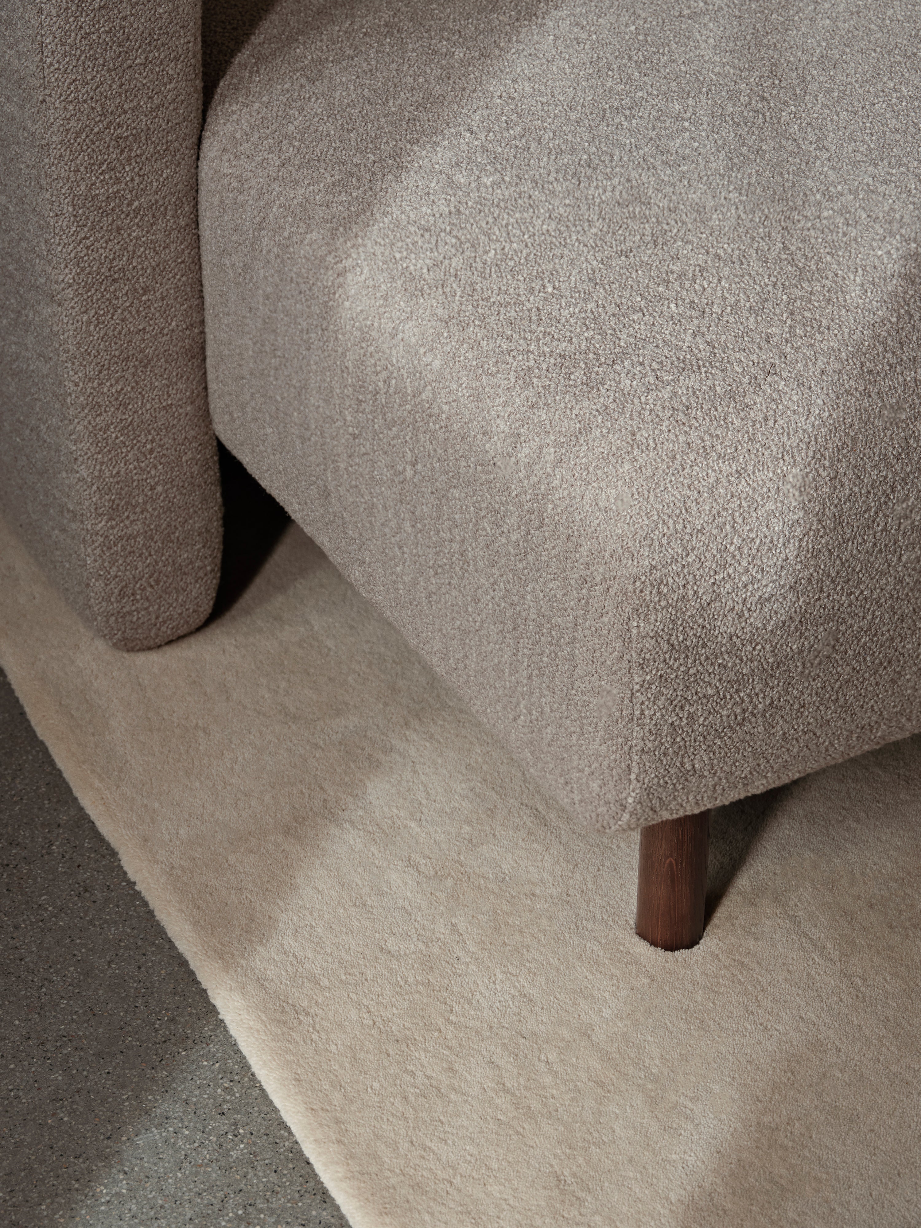 DASE modular sofa - Right -handed soft bouclé beige