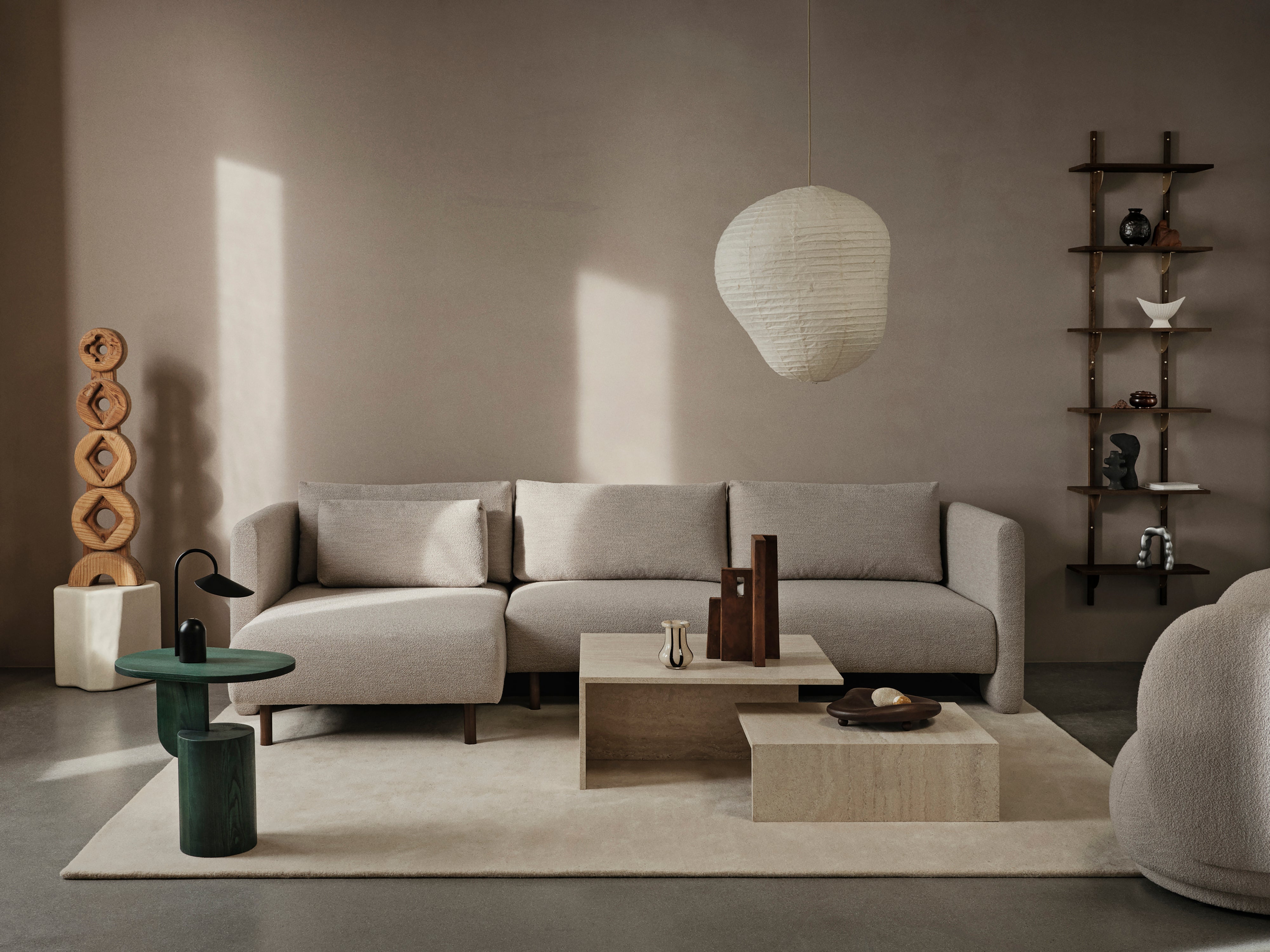 DASE modular sofa - Right -handed soft bouclé beige