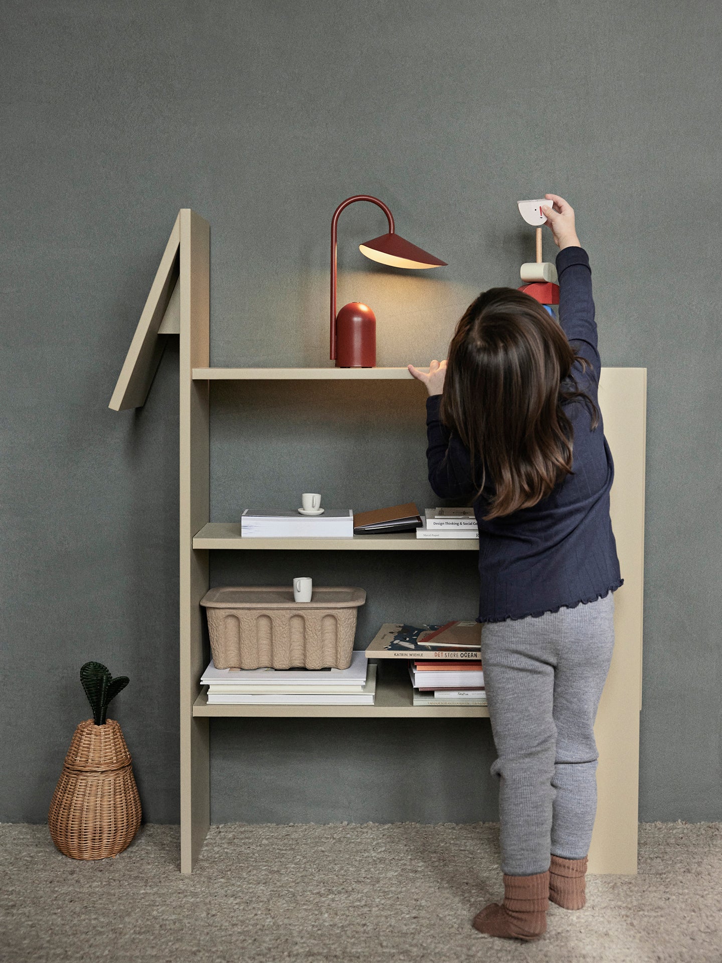 Tragbare Lampe Arum rot
