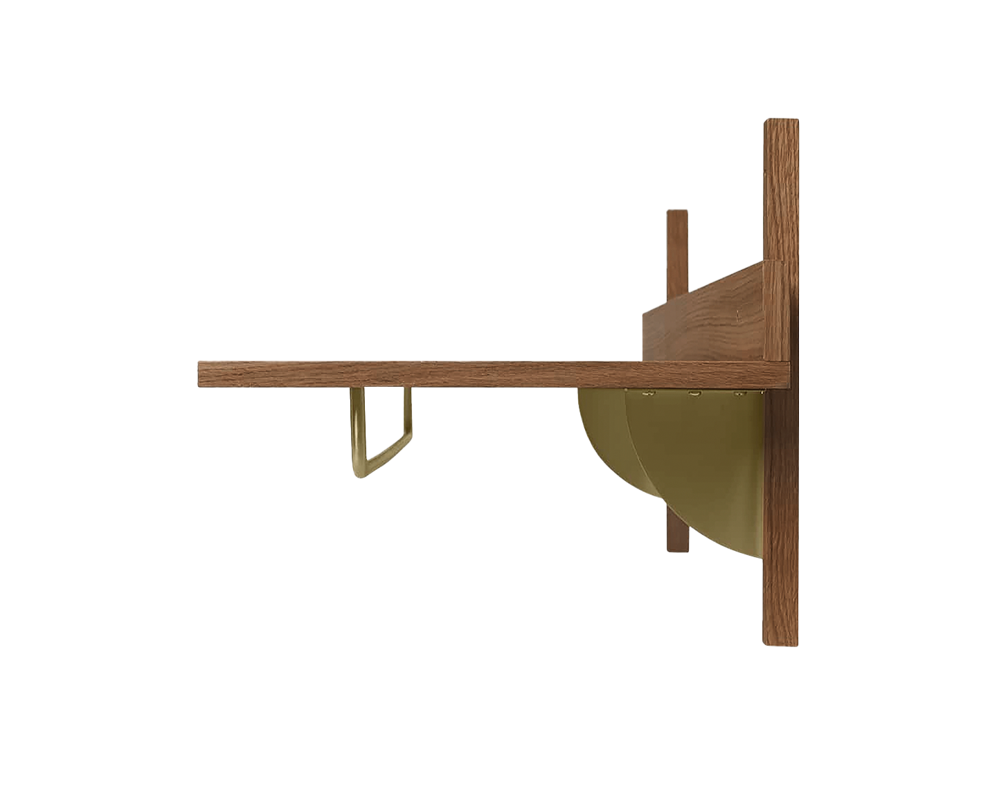 SECTOR RACK SHELF Regal mit Reling, Eichenfurnier geräuchert