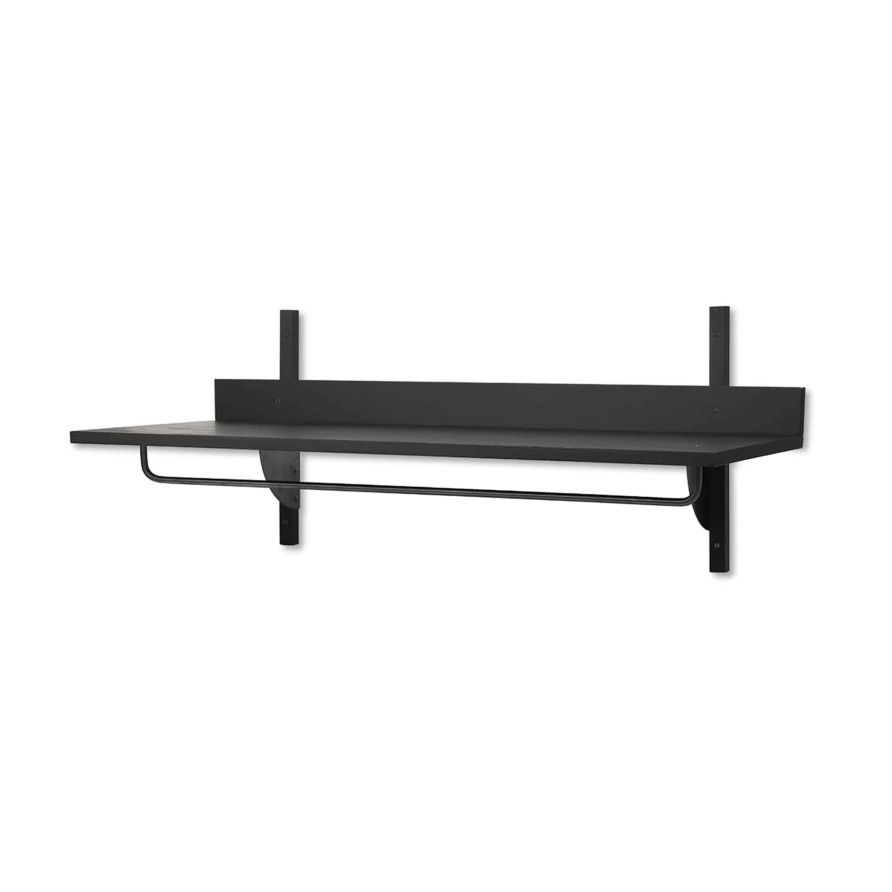 SECTOR RACK SHELF Regal mit Reling, Eschenfurnier schwarz