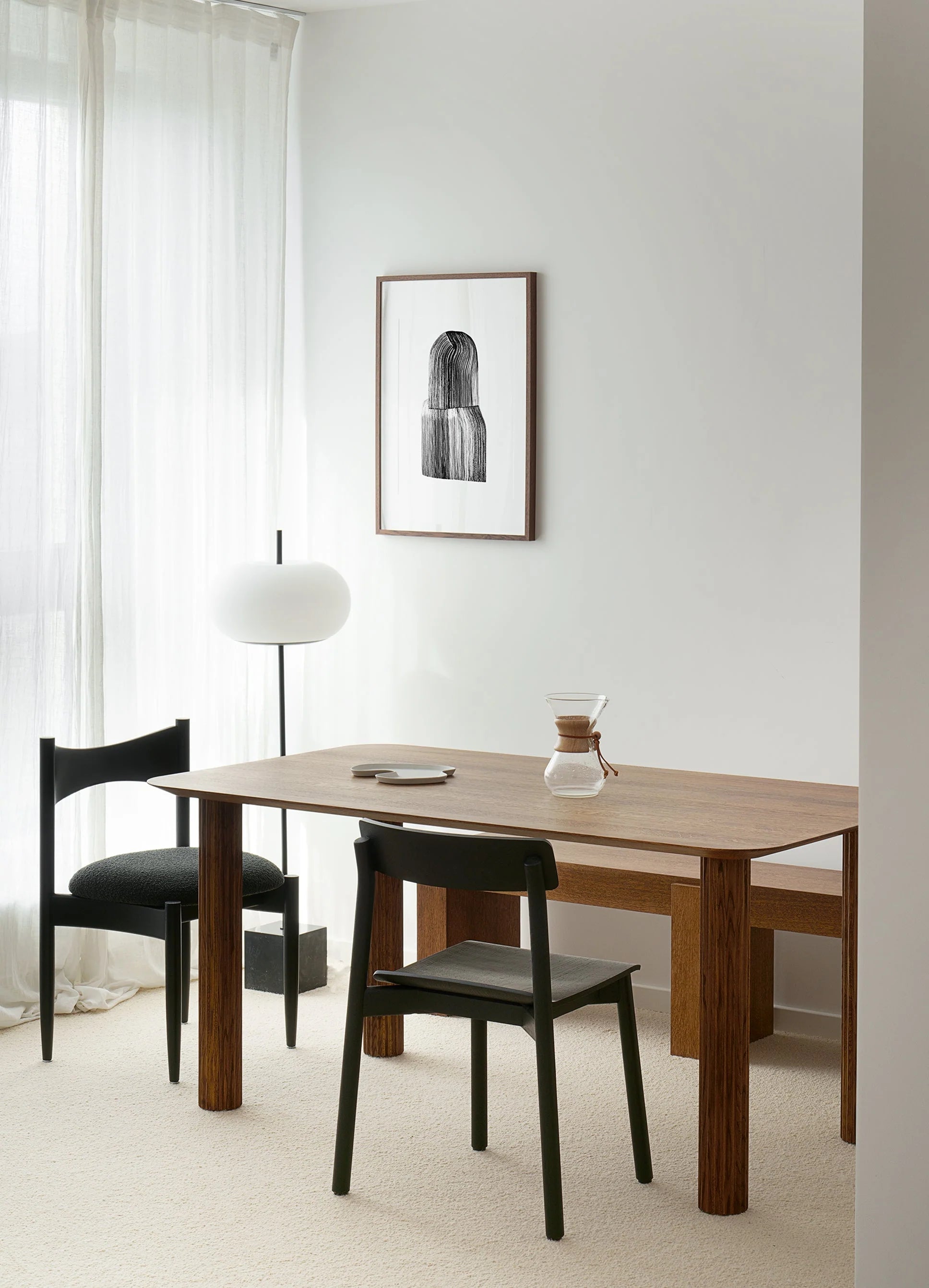 Stuhl KEMI schwarzes Eichenholz