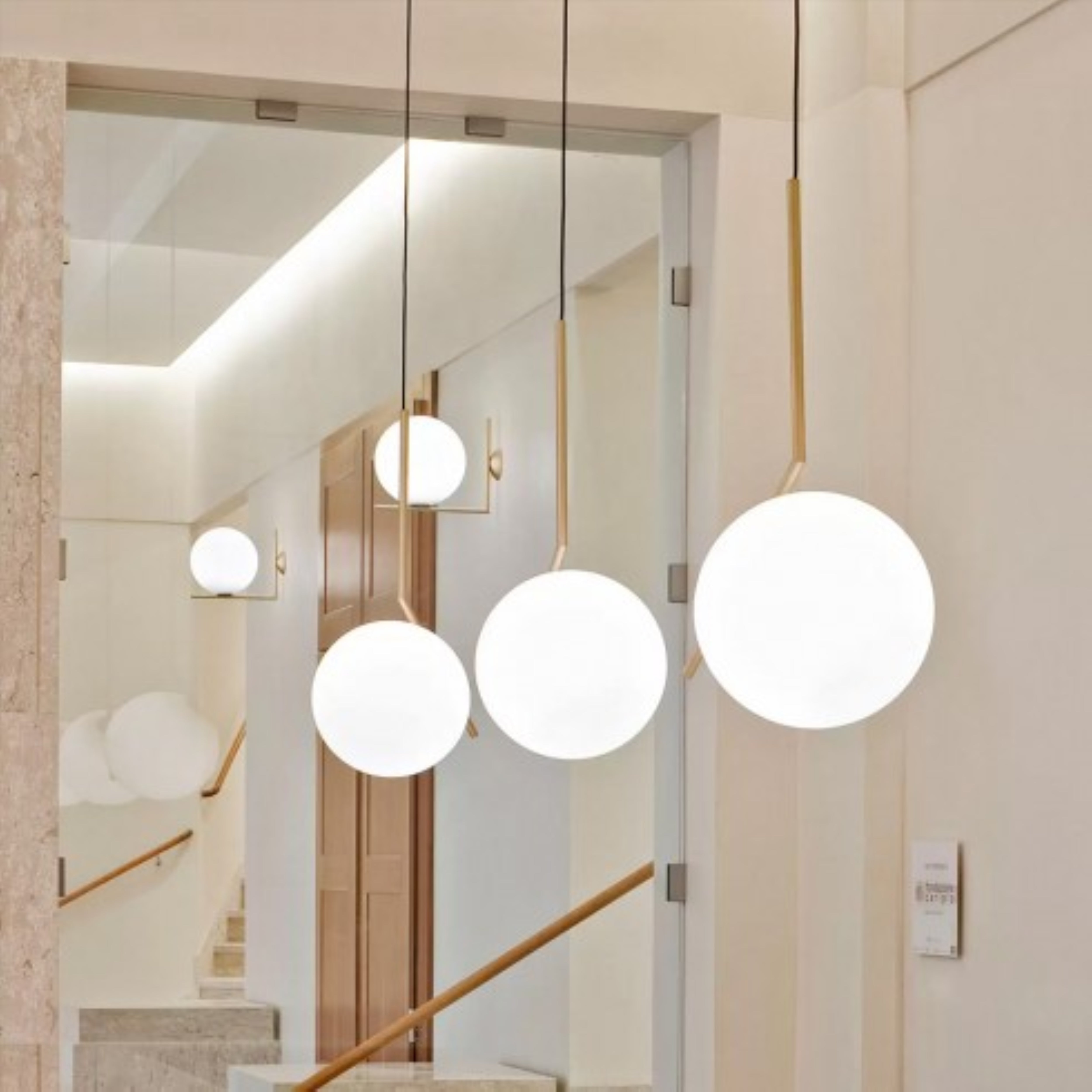 IC LIGHTS 3 Brass Pendant Lamp