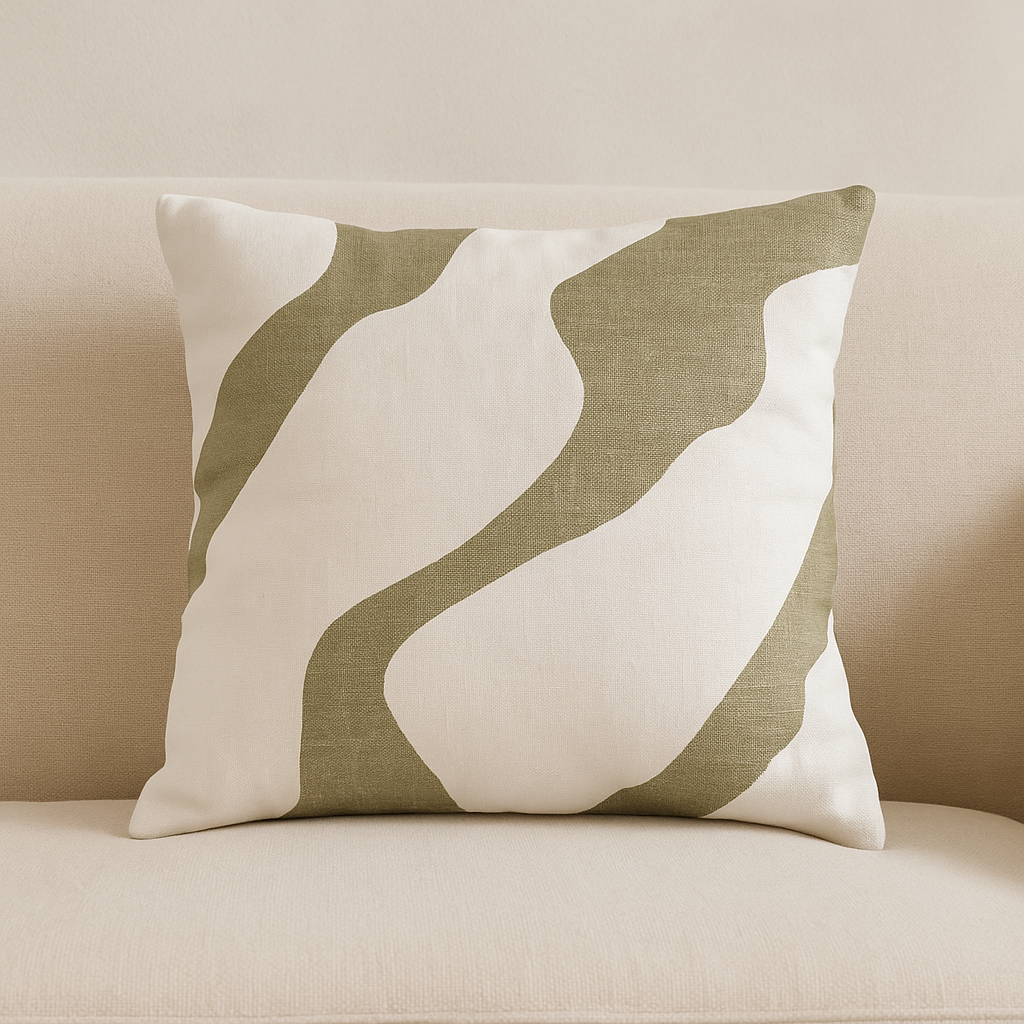 FLUSSO Kissen creme mit grün