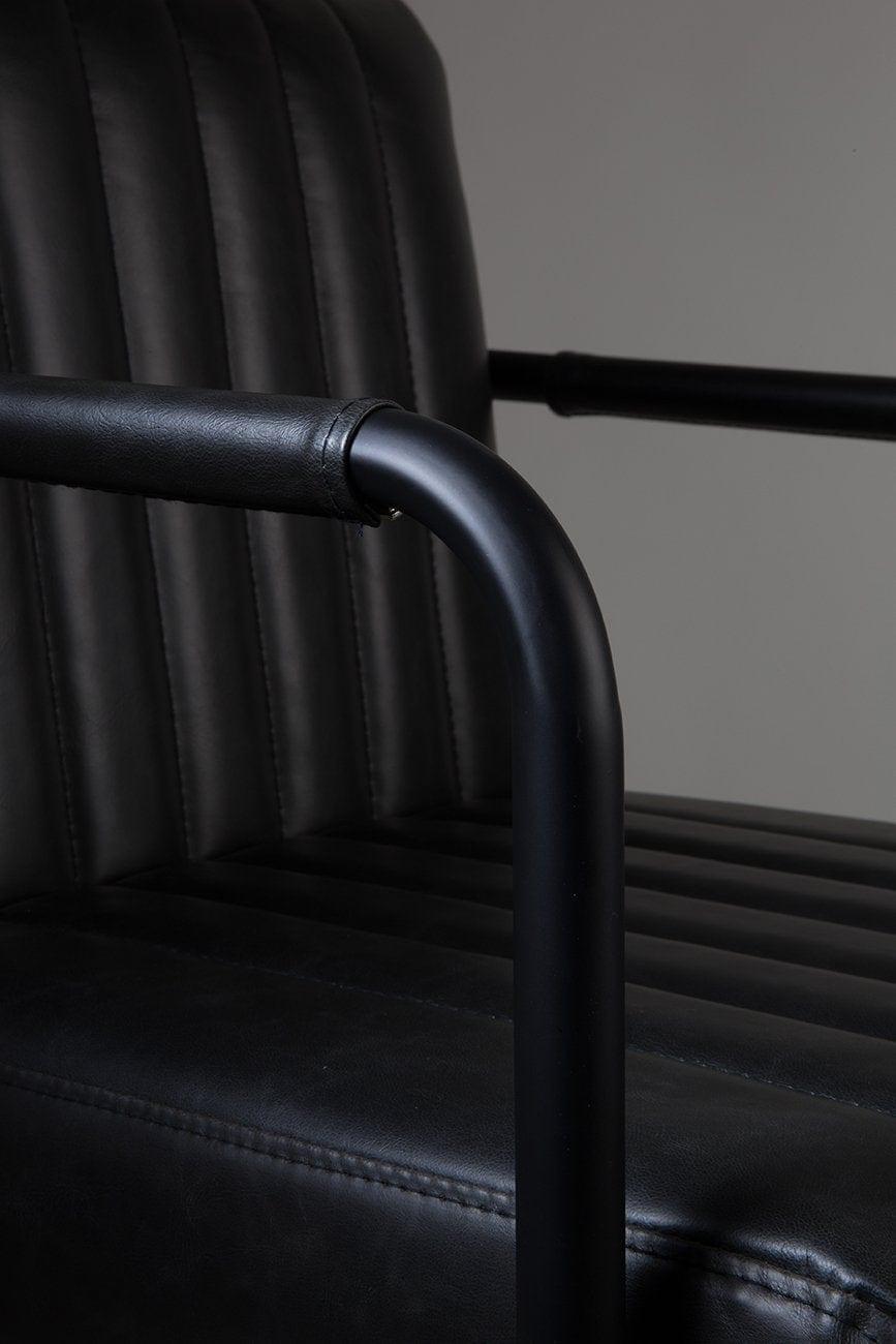 Fotel STITCHED ekoskóra czarny Dutchbone    Eye on Design