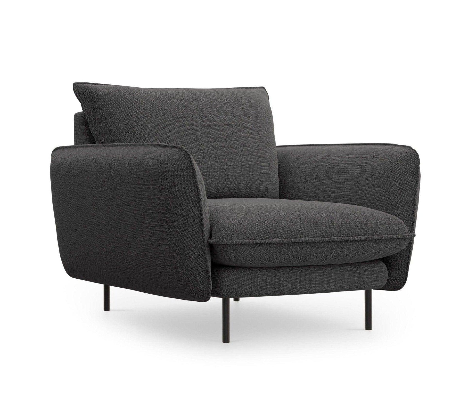 Fotel VIENNA ciemnoszary z czarną podstawą Cosmopolitan Design    Eye on Design