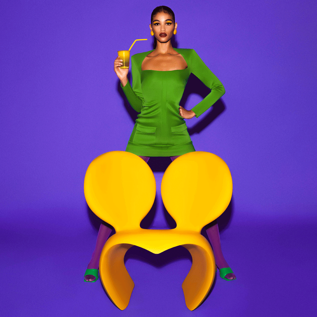 Fotel zewnętrzny DON'T F**K WITH THE MOUSE biały Qeeboo    Eye on Design