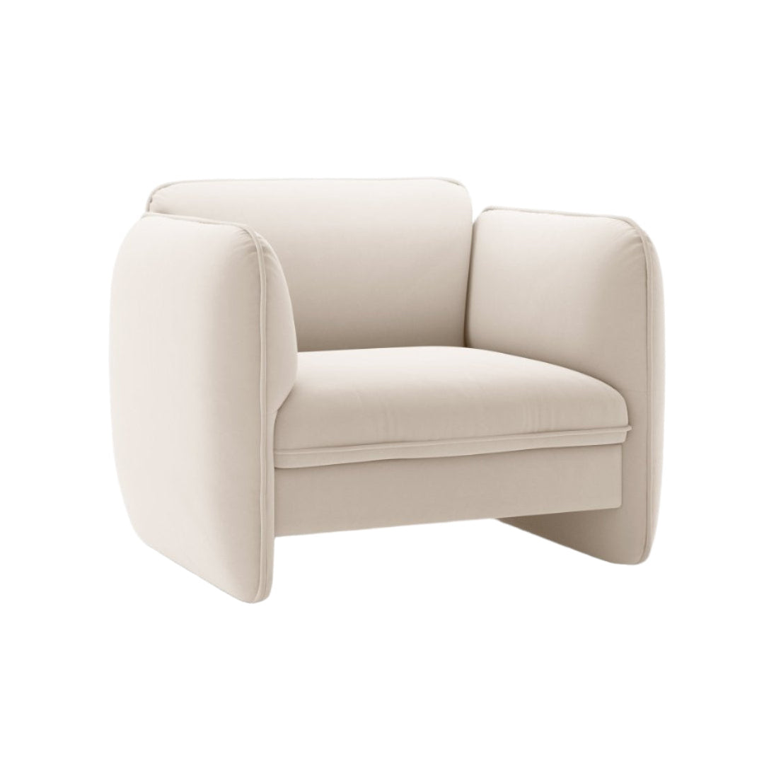 Samt-Sessel GEORGIA Elfenbein