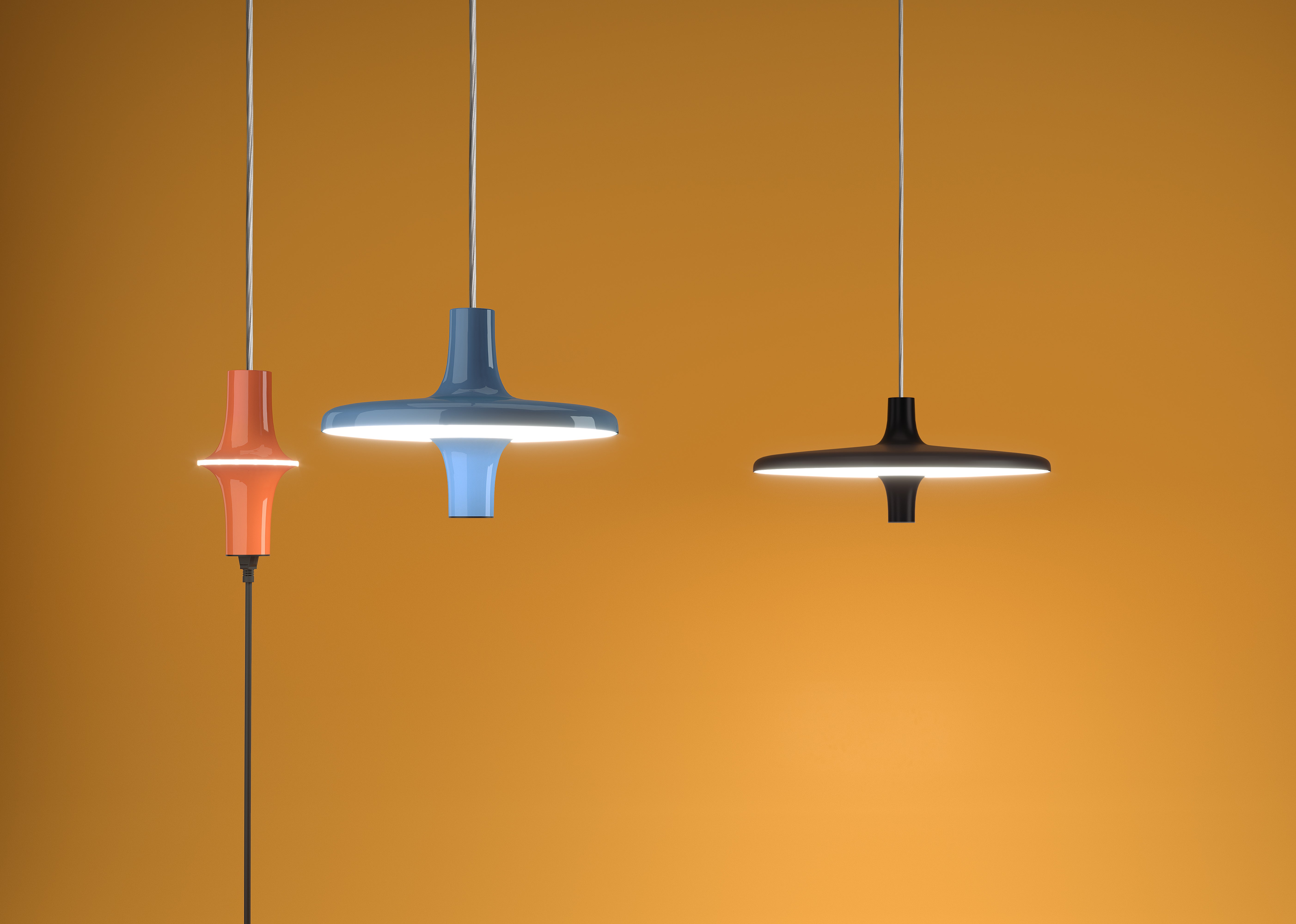 AVRO elongated pendant lamp in shimmering blue