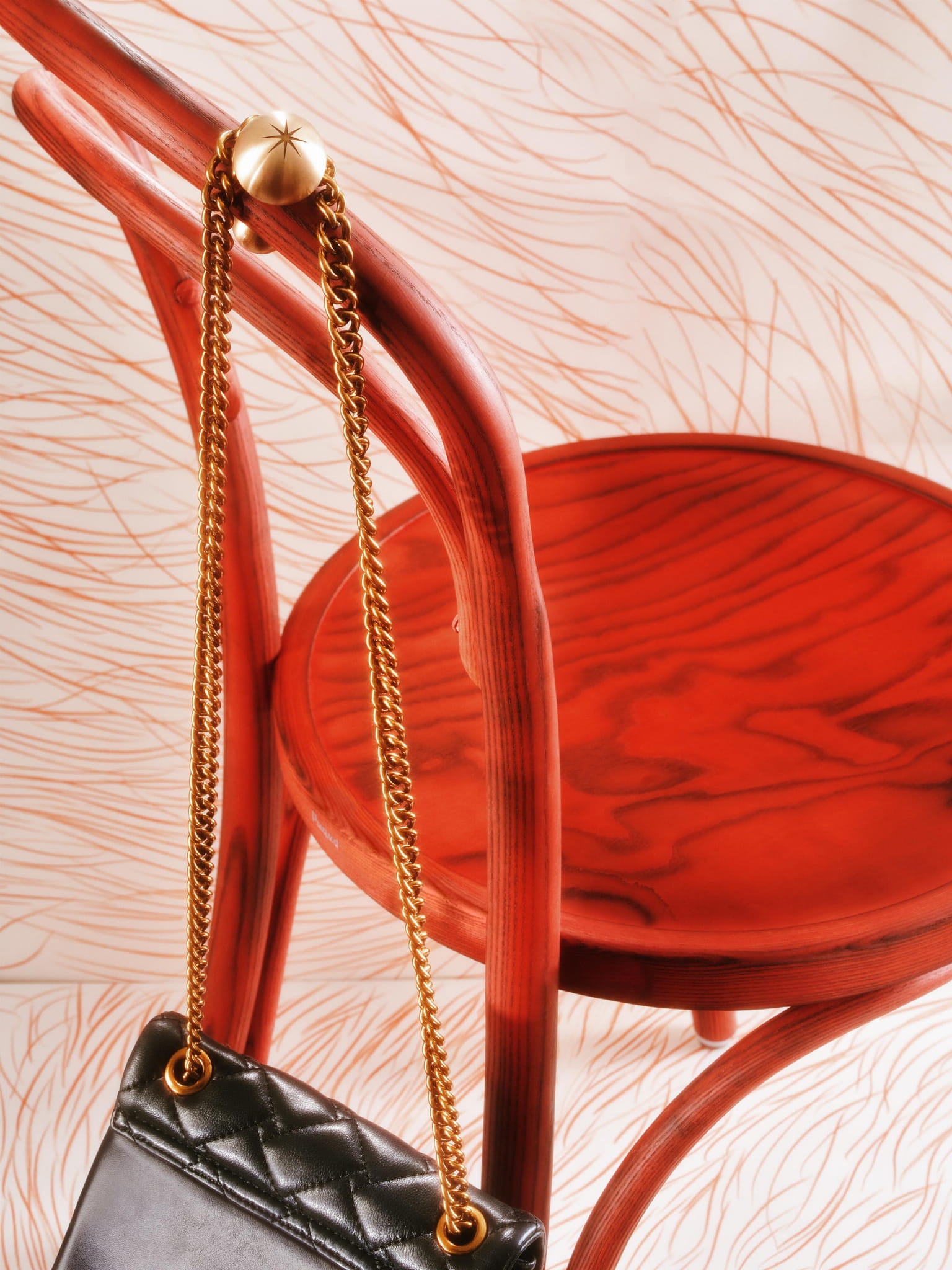 Stuhl A-1889 FUOCO ARANCIA Eschenholz