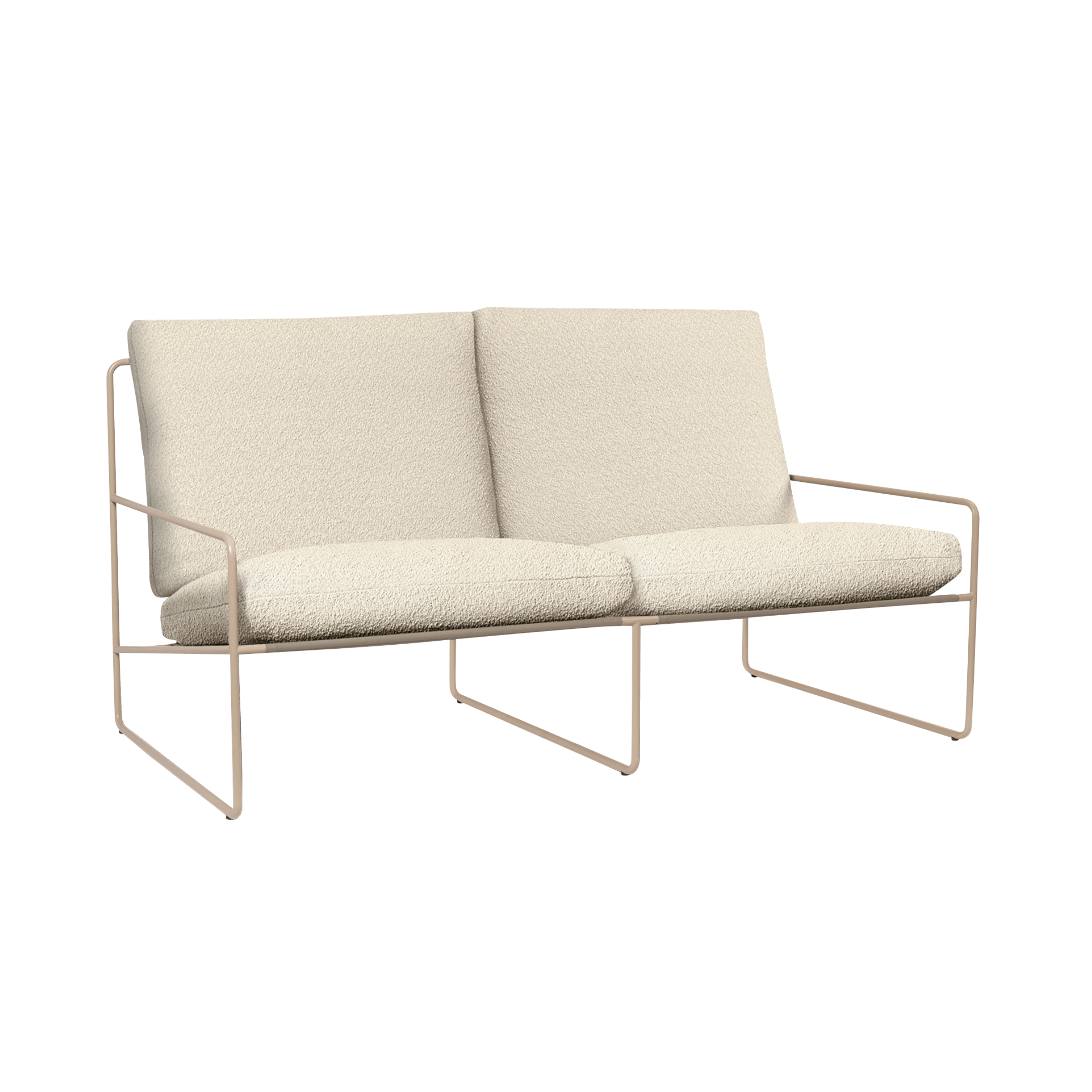 2-seater outdoor sofa DESERT broken white with beige base