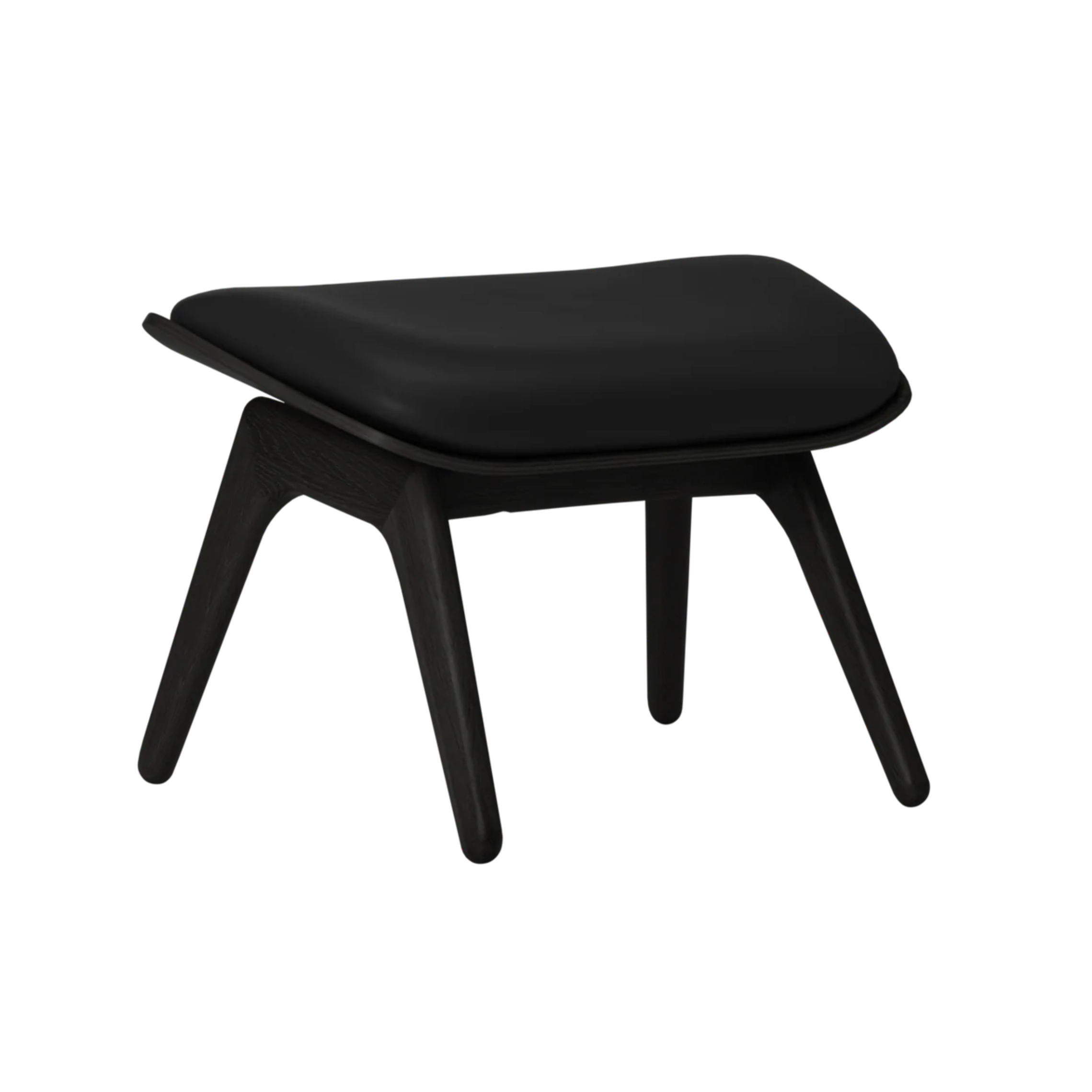 READER footrest black leather with black base