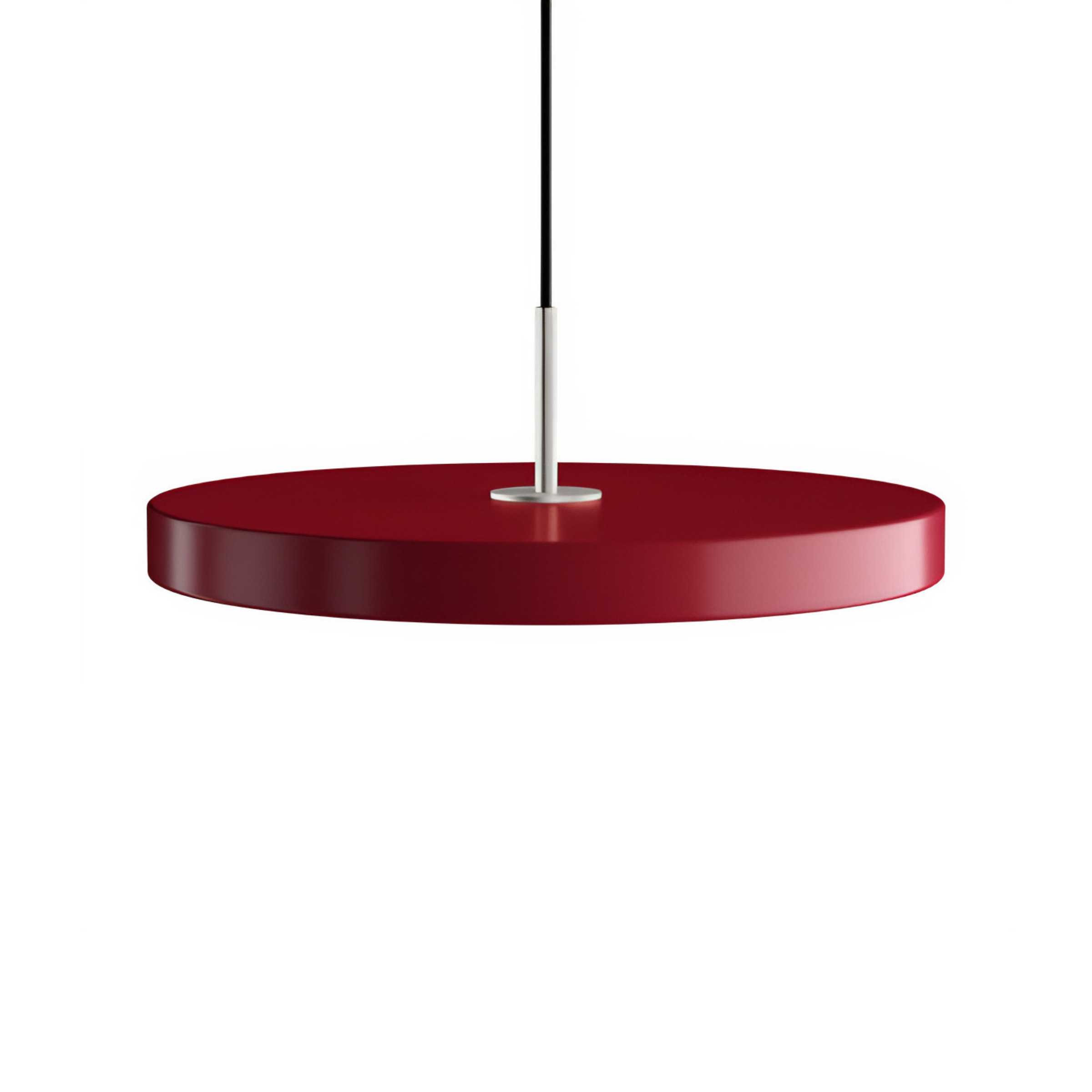 ASTERIA PLUS burgundy pendant lamp with silver insert