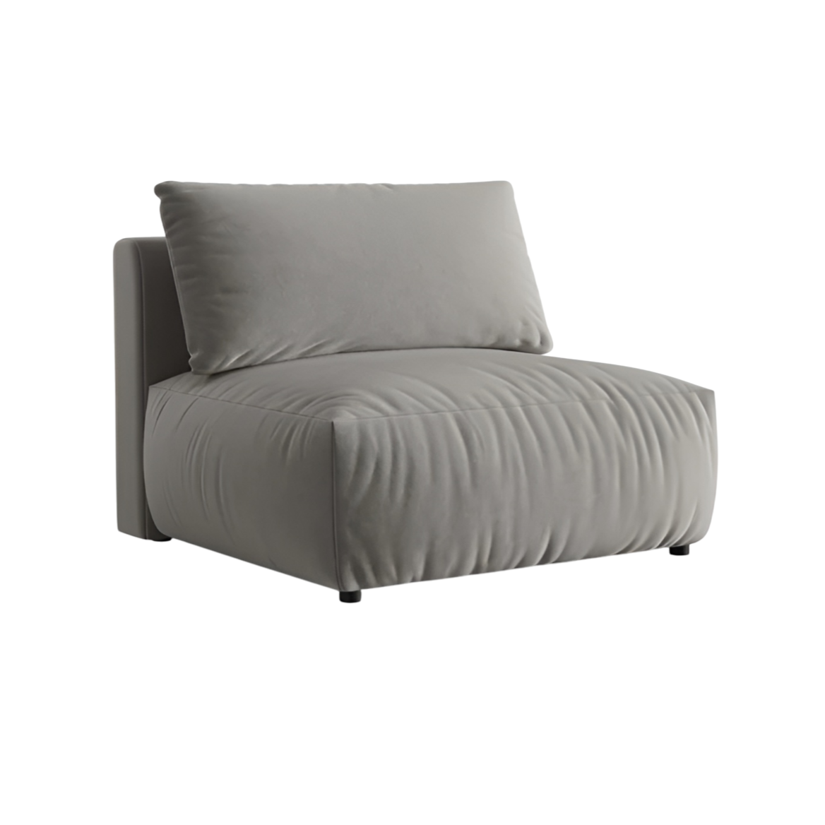 Modulares Samtsofa CHRIS - breites mittleres Element grau