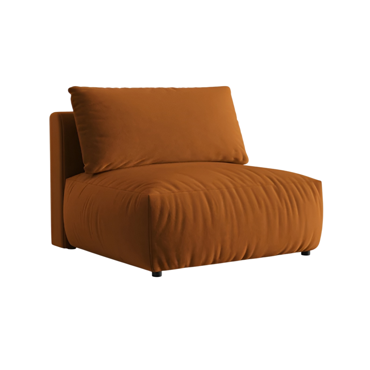Velvet modular sofa CHRIS - wide central element terracotta