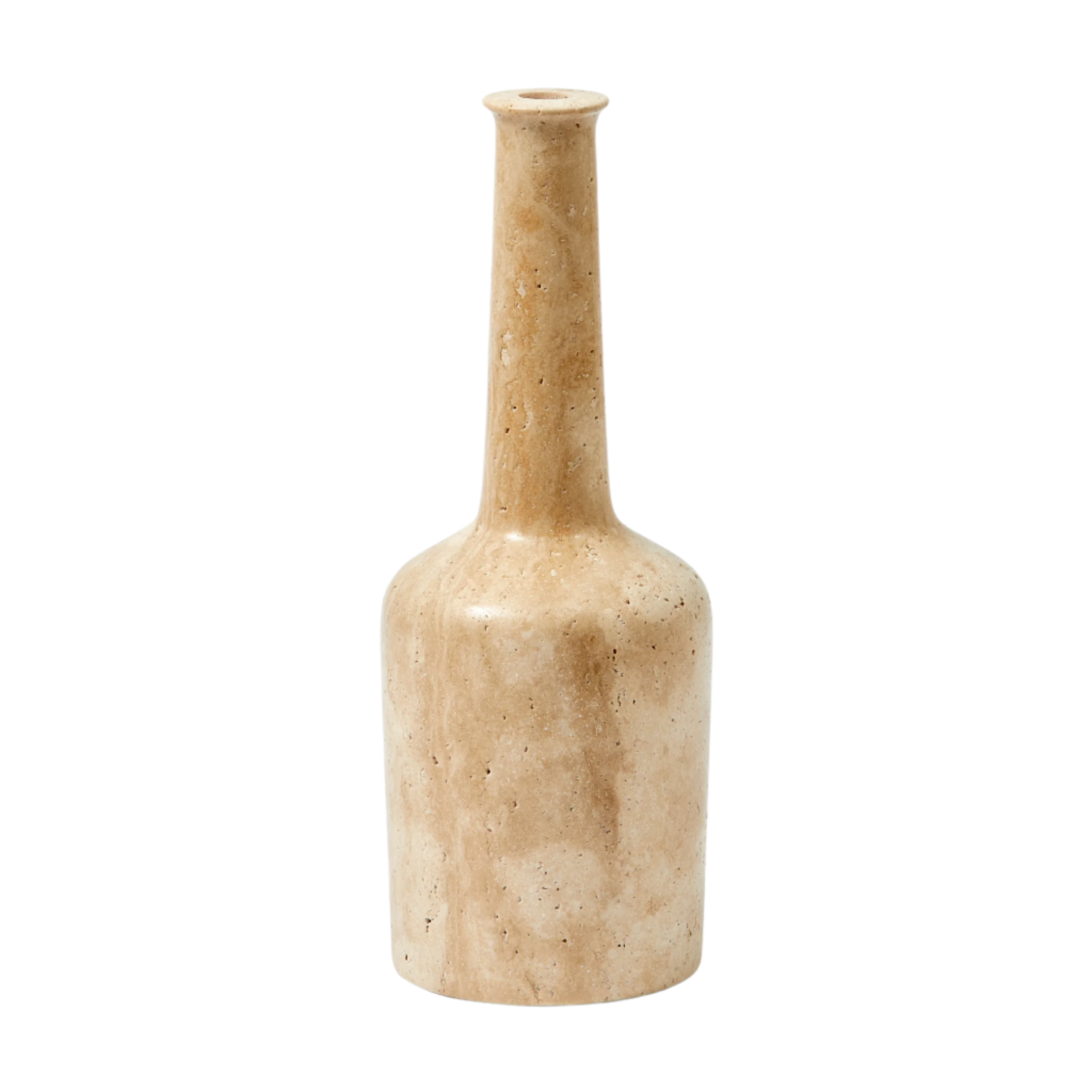 HERITAGE WHISKEY beige travertine candlestick
