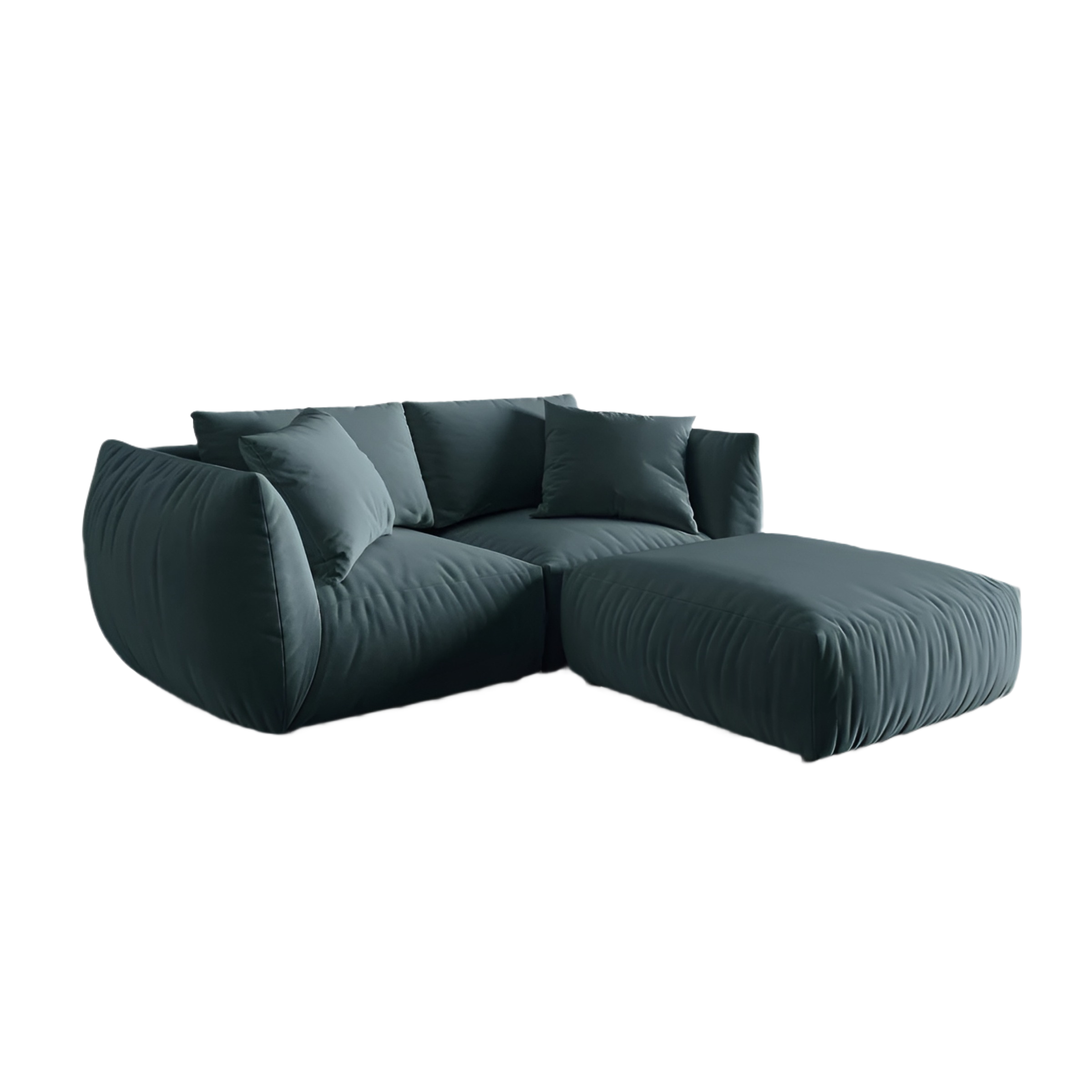Left-facing velvet corner sofa CHRIS light blue