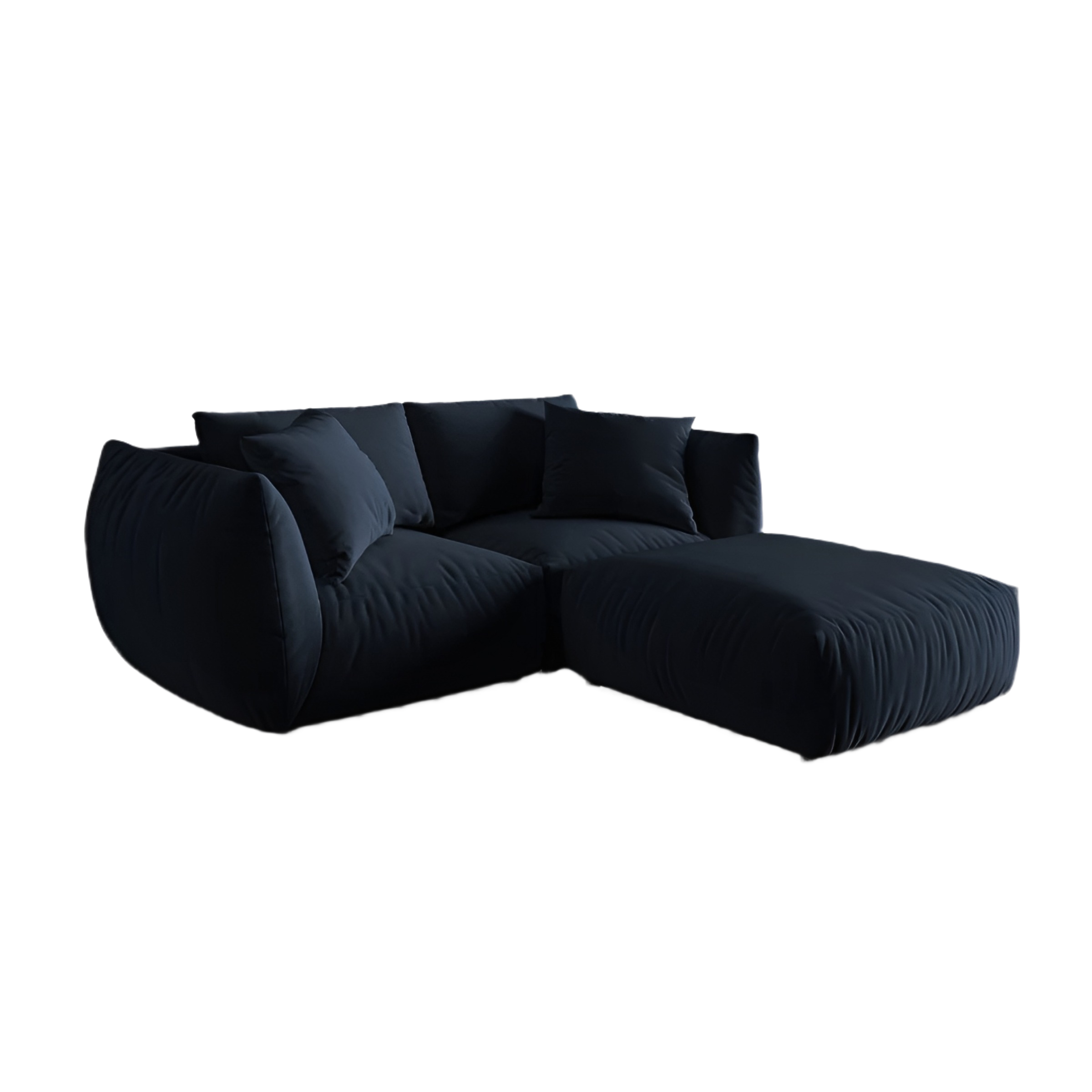 Left-facing velvet corner sofa CHRIS royal blue
