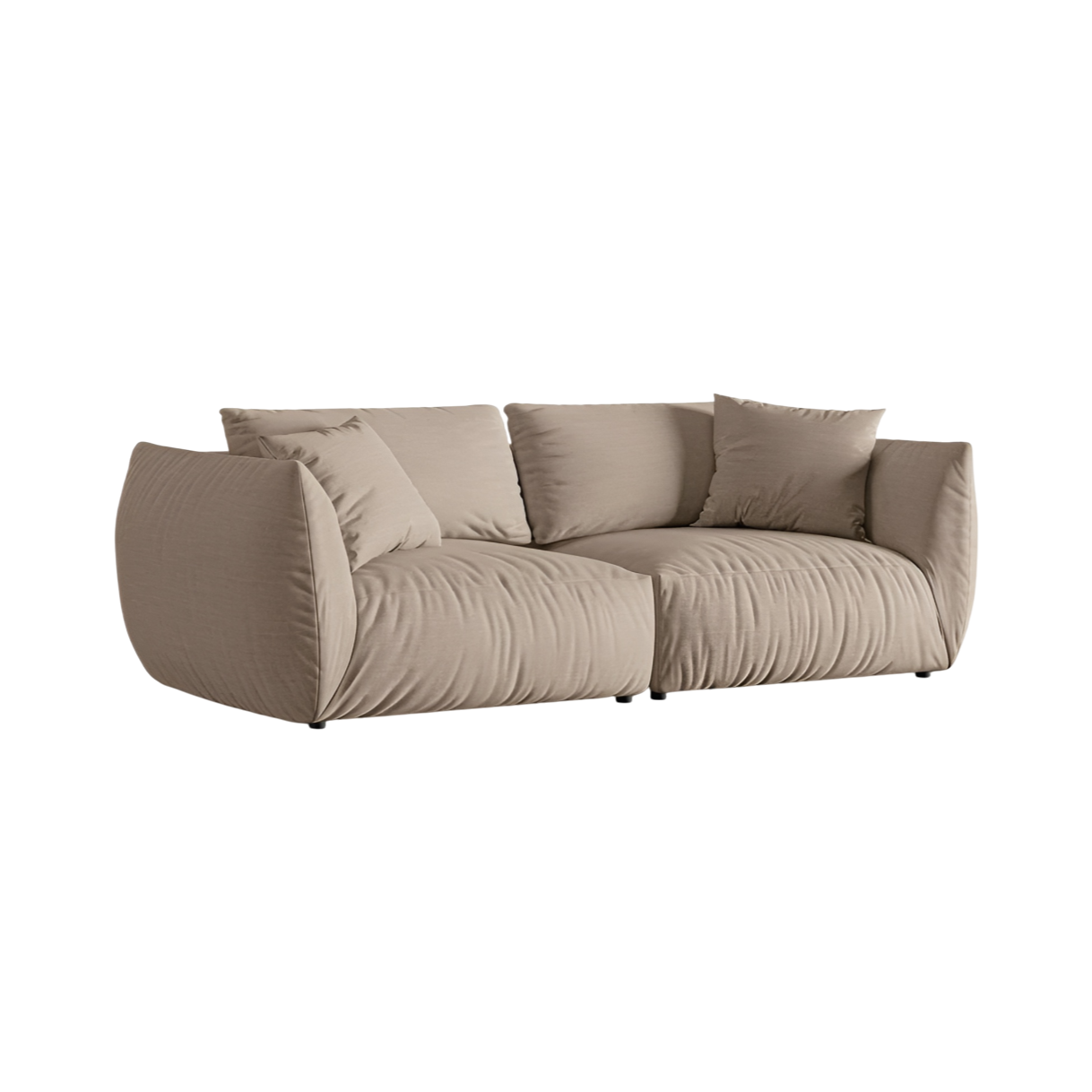 4-seater CHRIS sofa in sandy chenille