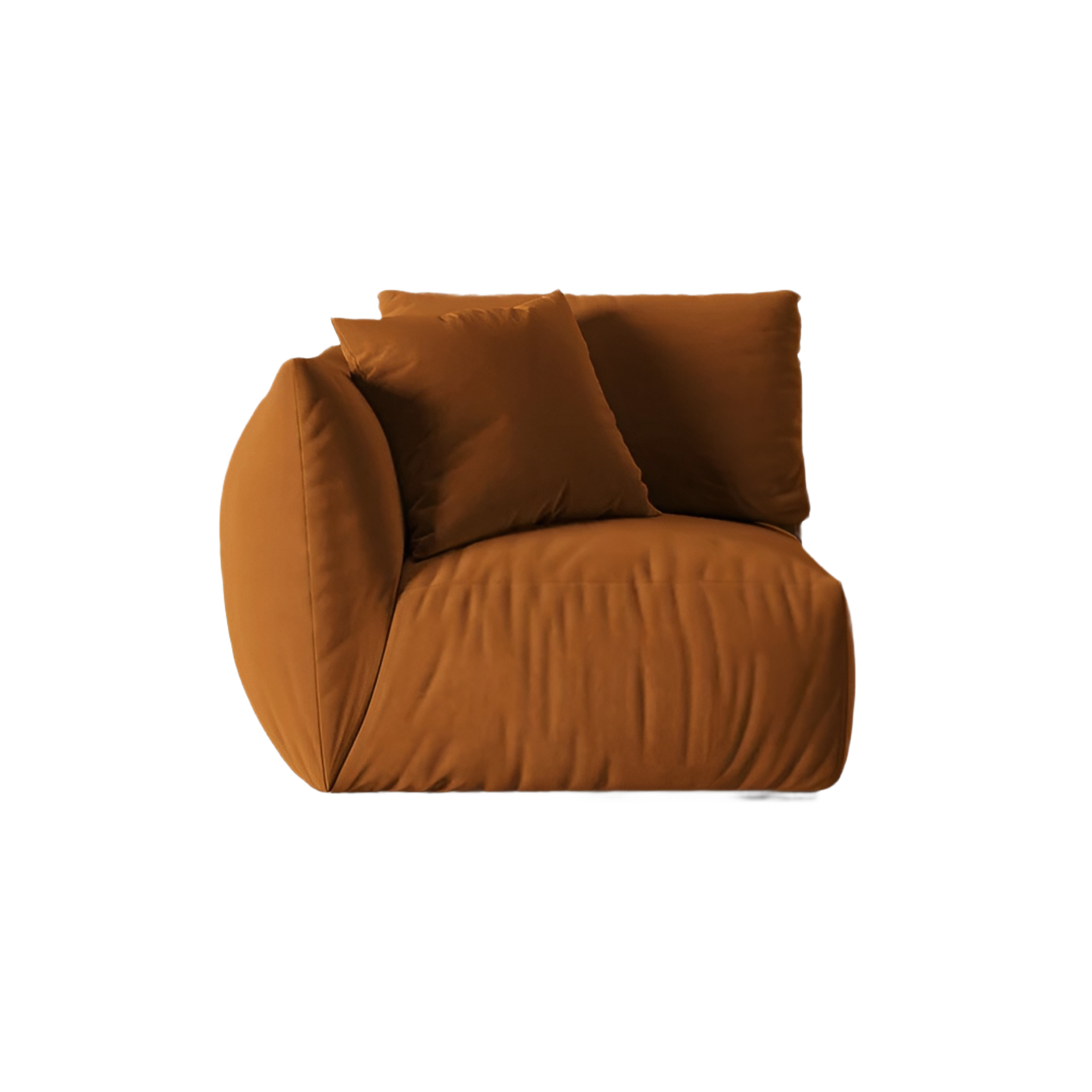 Modulares Samtsofa CHRIS - linkes Element Terrakotta