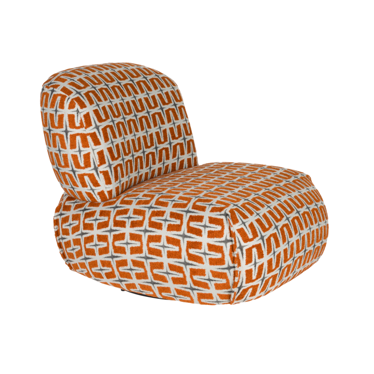 Sessel RITZ orange mit geometrischem Muster