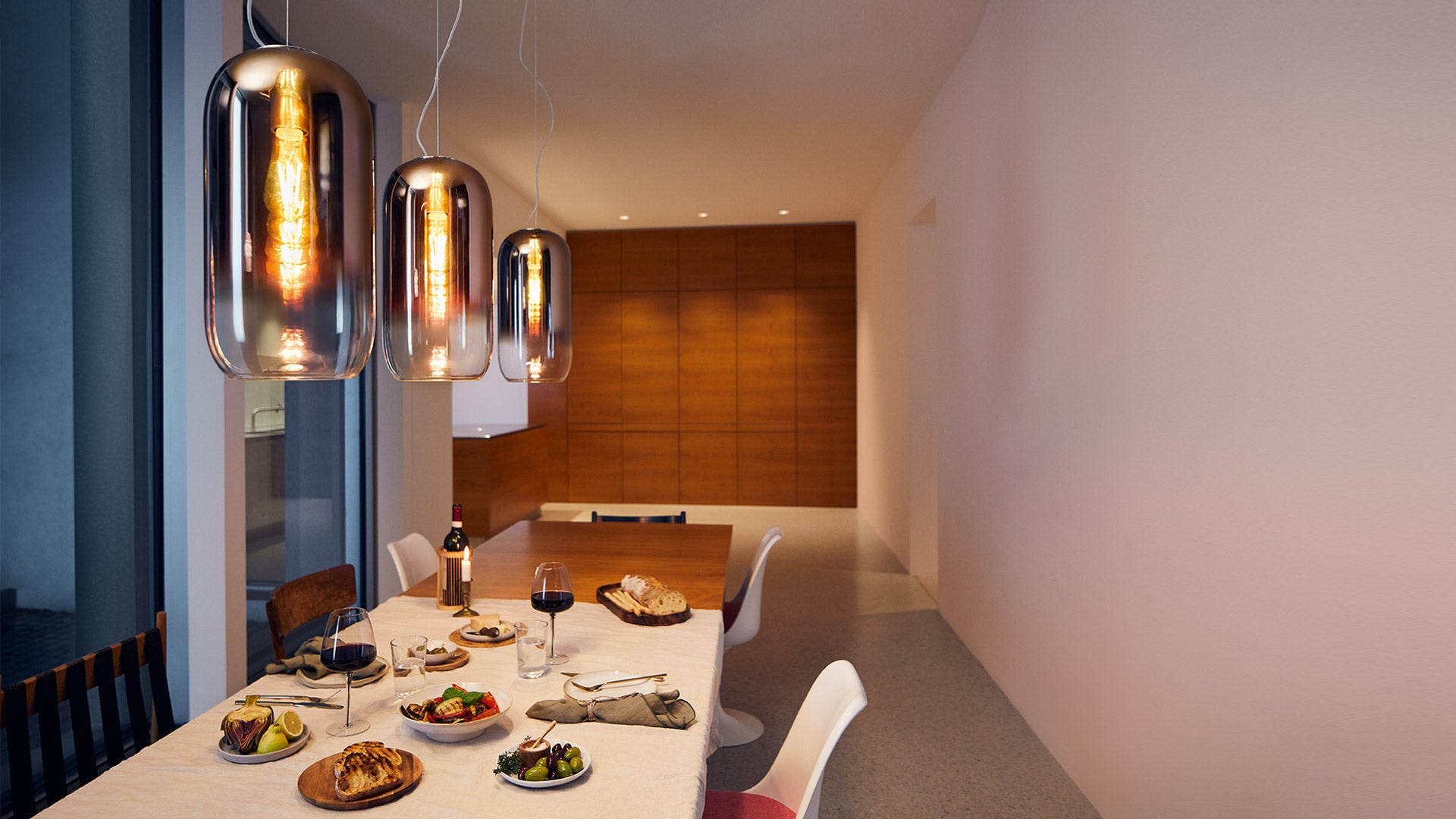 GOPLE Pendant Lamp in Brown with Black Finish