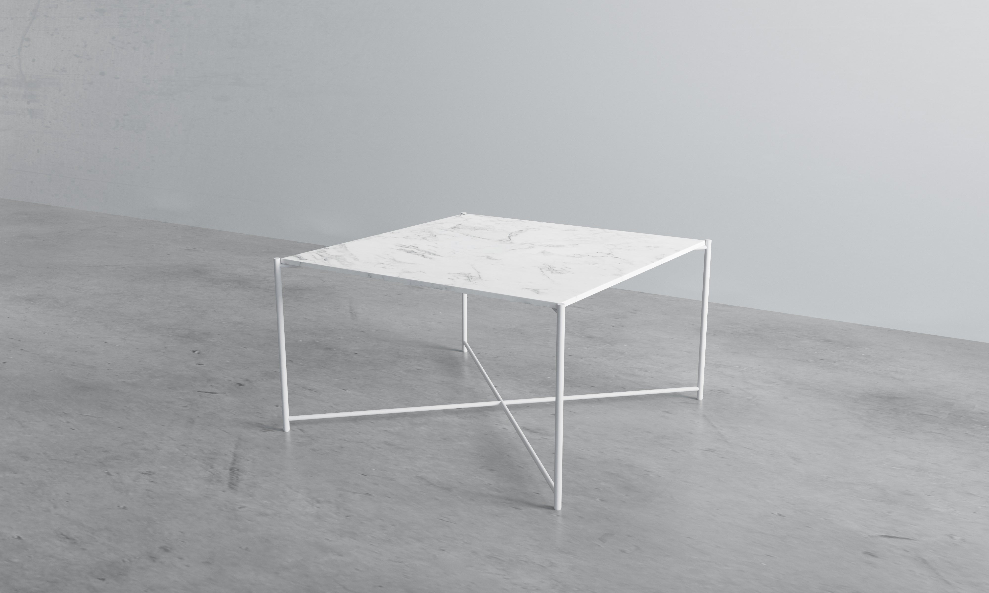 HARRY Coffee Table with Marble Top and Steel Base