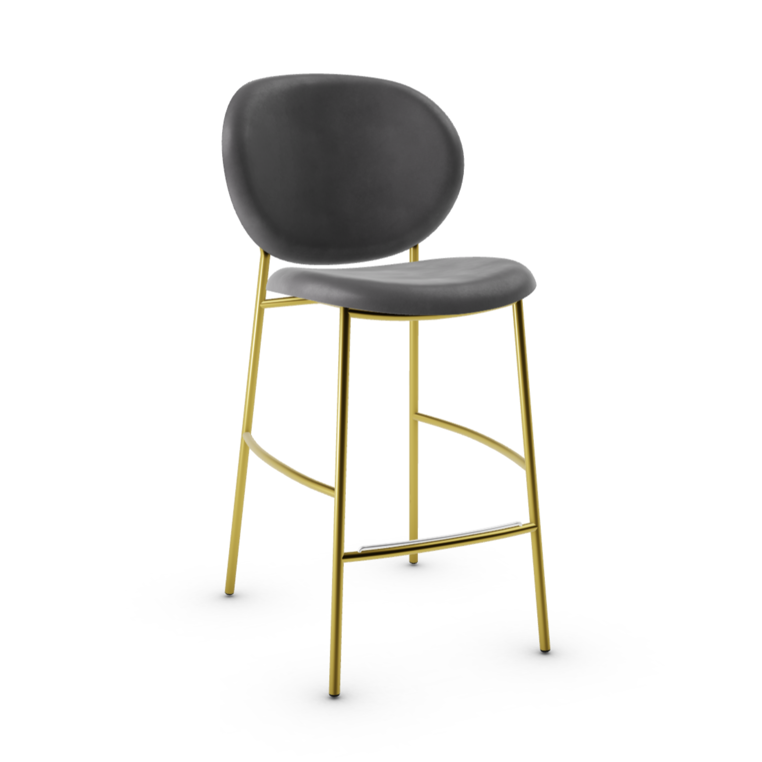Hoker INÈS ciemnobrązowy [Milena] Calligaris polerowany mosiądz   Eye on Design