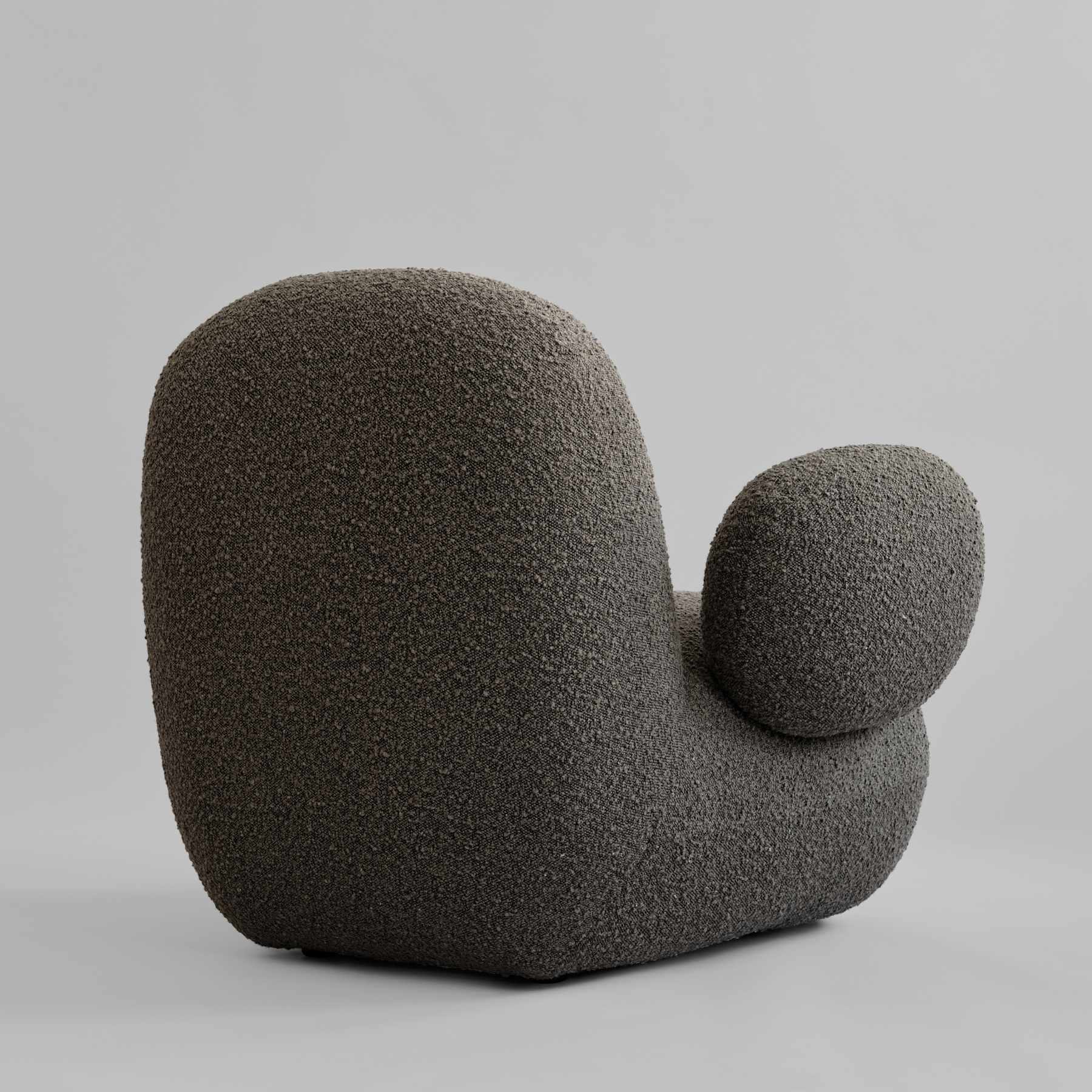 TOE FLAT armchair gray-brown bouclé
