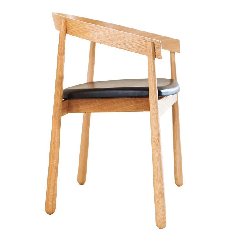 HOMERUN Chair black eco-leather with wooden base