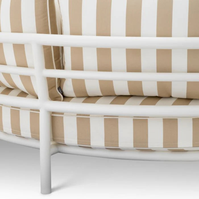 Sofa außen LAGUNO weiß mit cremefarbenem Bezug