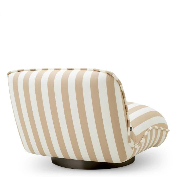 Drehbarer Außenstuhl RELAX weiß mit cremefarbenem Bezug