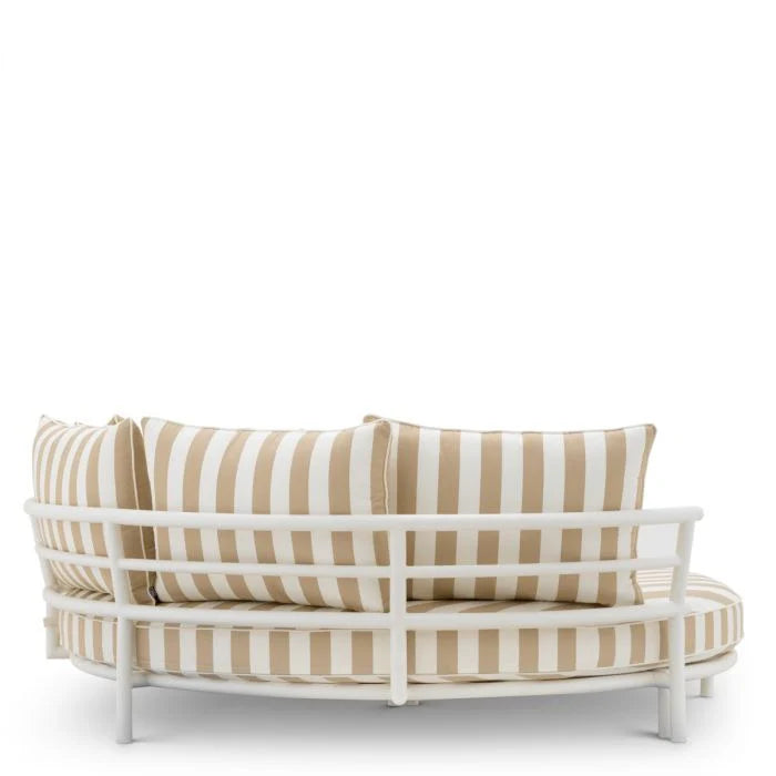 Sofa außen LAGUNO weiß mit cremefarbenem Bezug